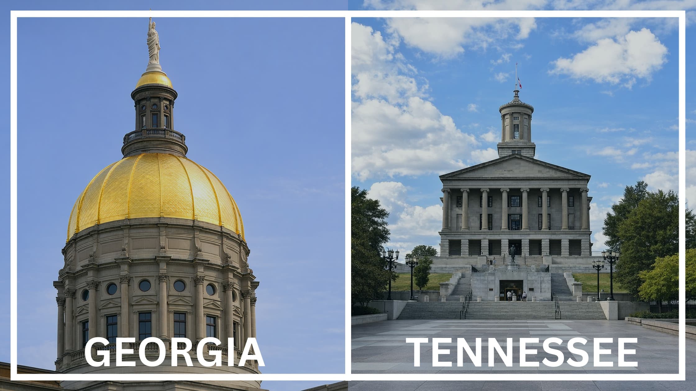 Comparing the state capitol buildings between Georgia and Tennessee.