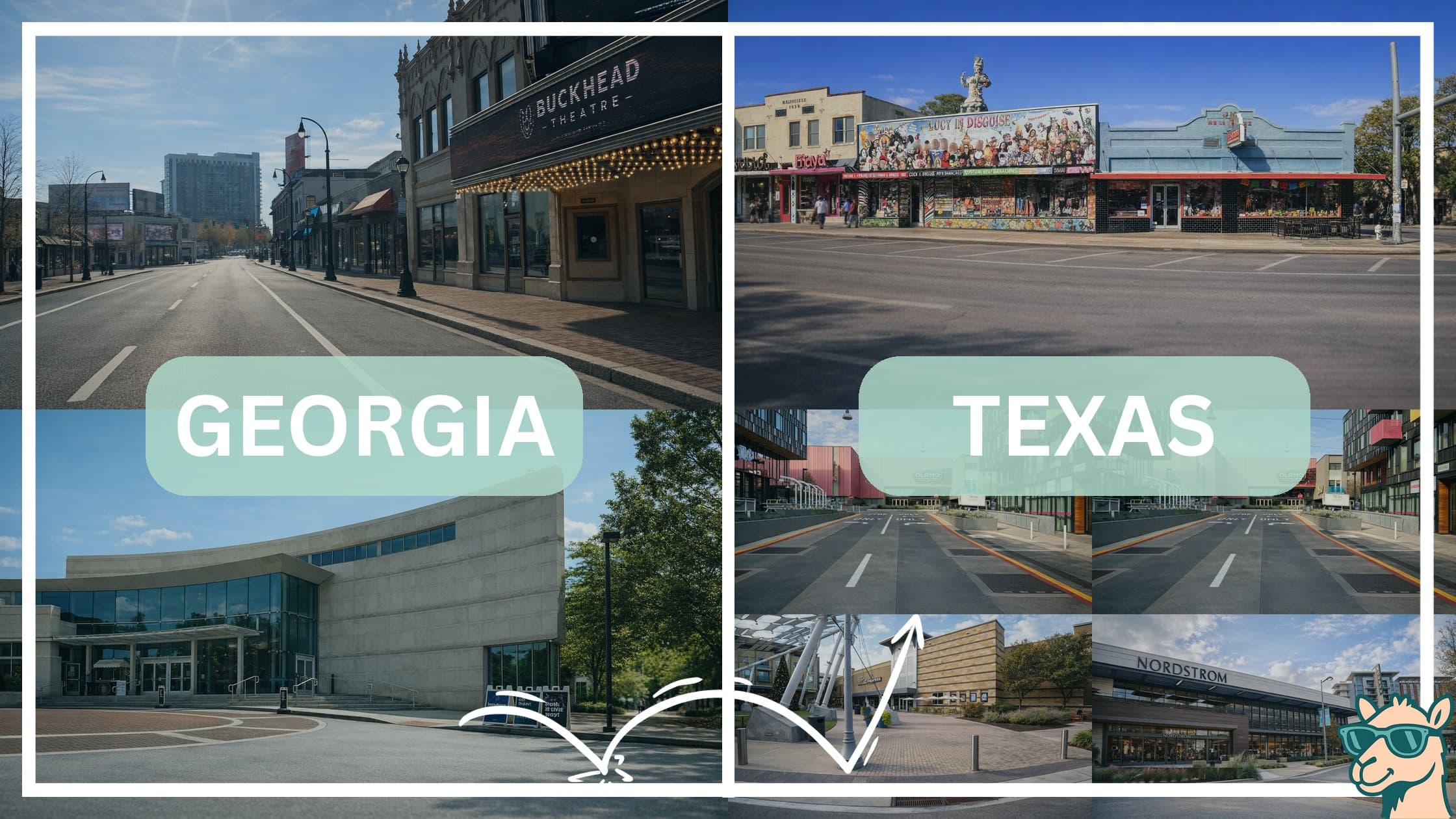 comparison of hotspots between neighborhoods in Georgia and Texas