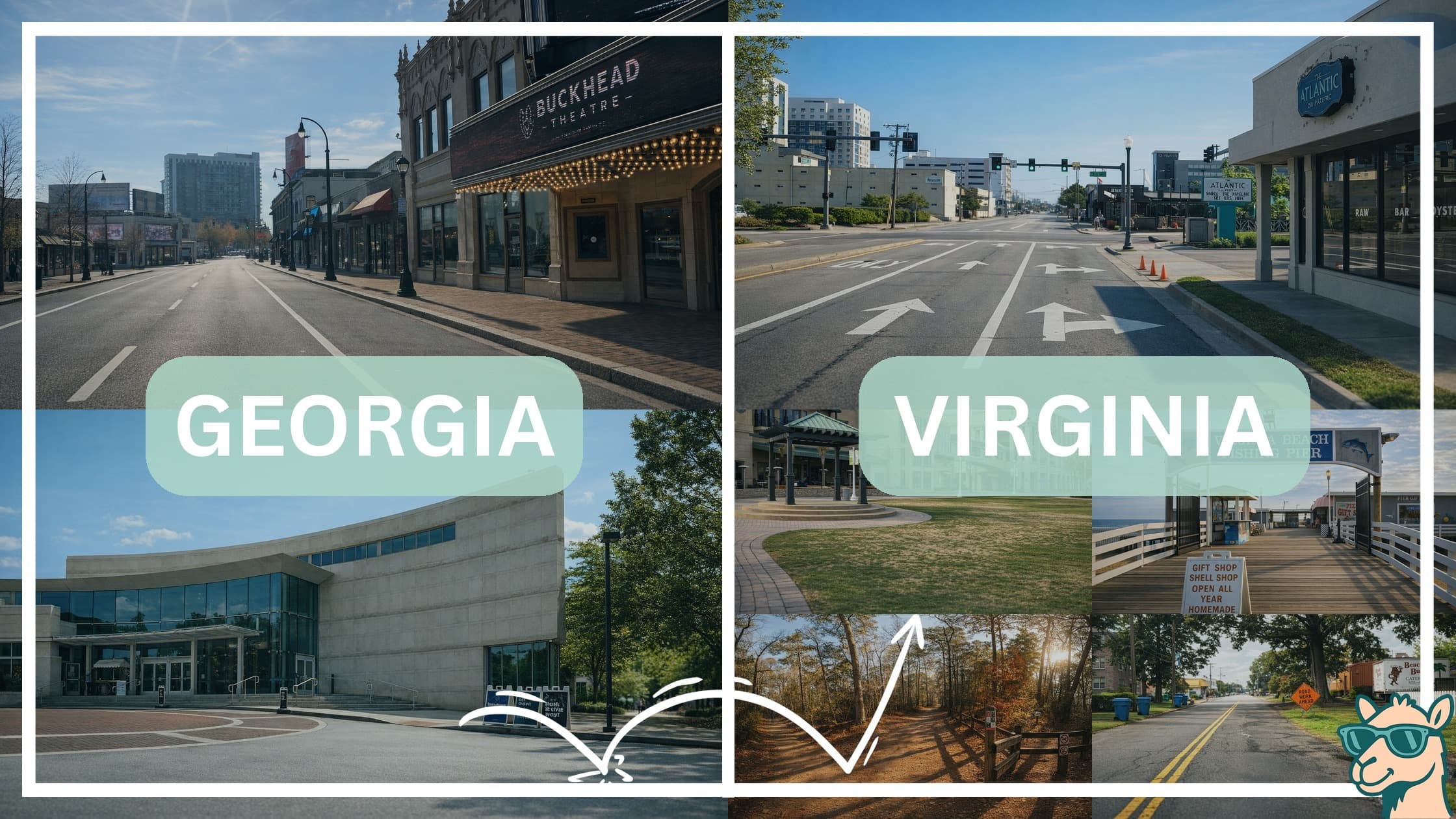 comparison of hotspots between neighborhoods in Georgia and Virginia