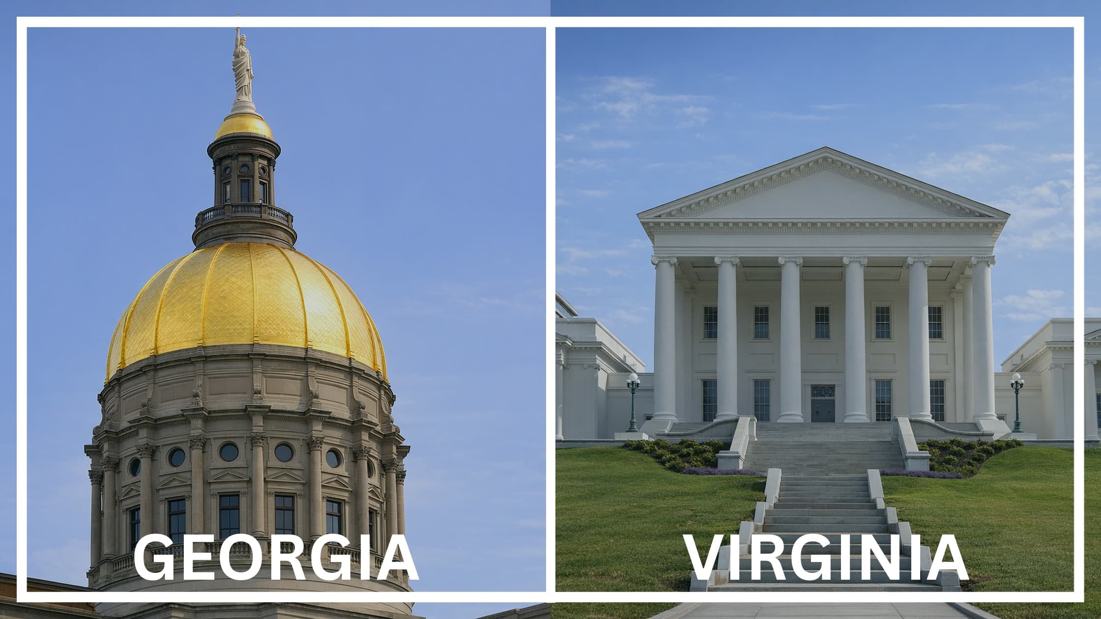 Comparing the state capitol buildings between Georgia and Virginia.