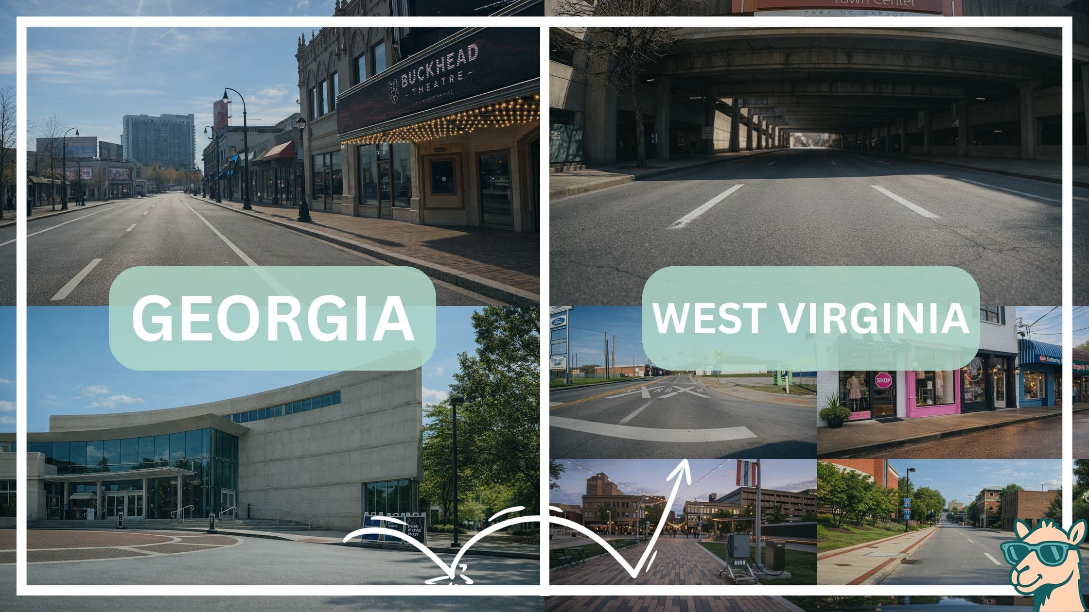 comparison of hotspots between neighborhoods in Georgia and West Virginia