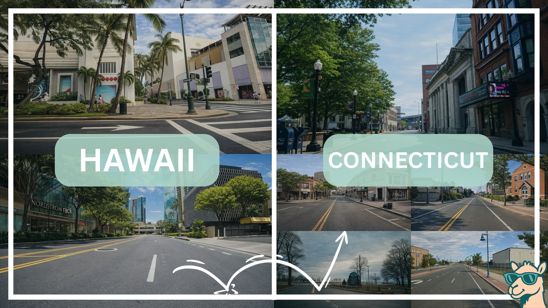 comparison of hotspots between neighborhoods in Hawaii and Connecticut