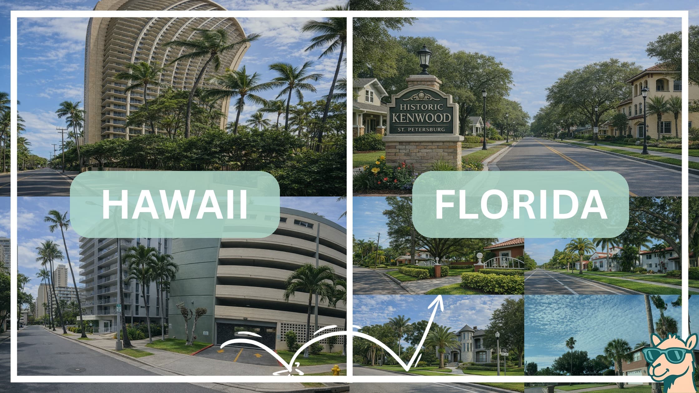 comparison of housing options and types between neighborhoods in Hawaii and Florida