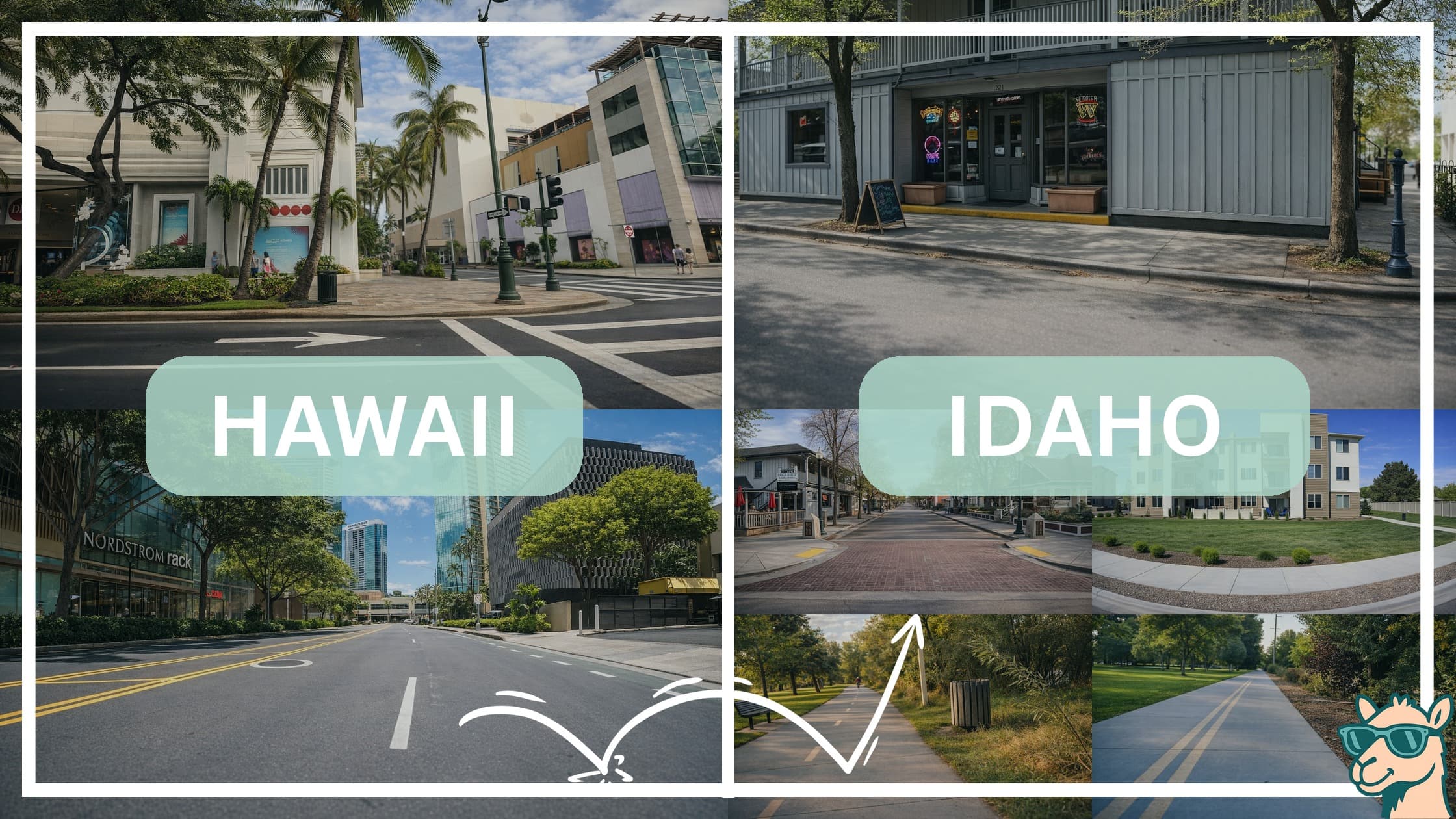 comparison of hotspots between neighborhoods in Hawaii and Idaho