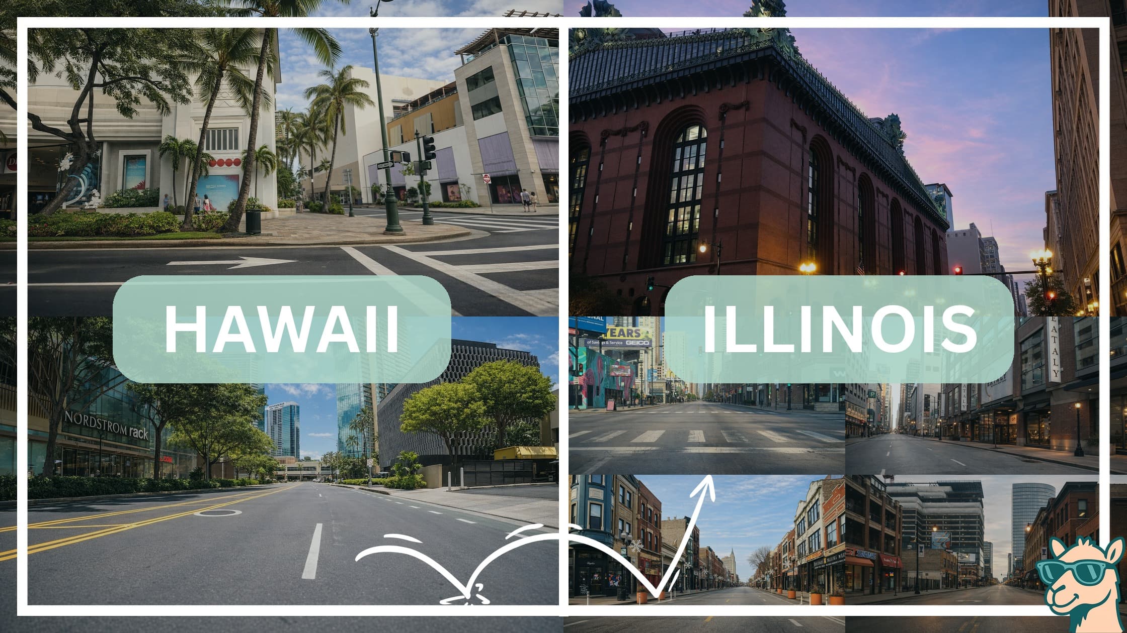 comparison of hotspots between neighborhoods in Hawaii and Illinois