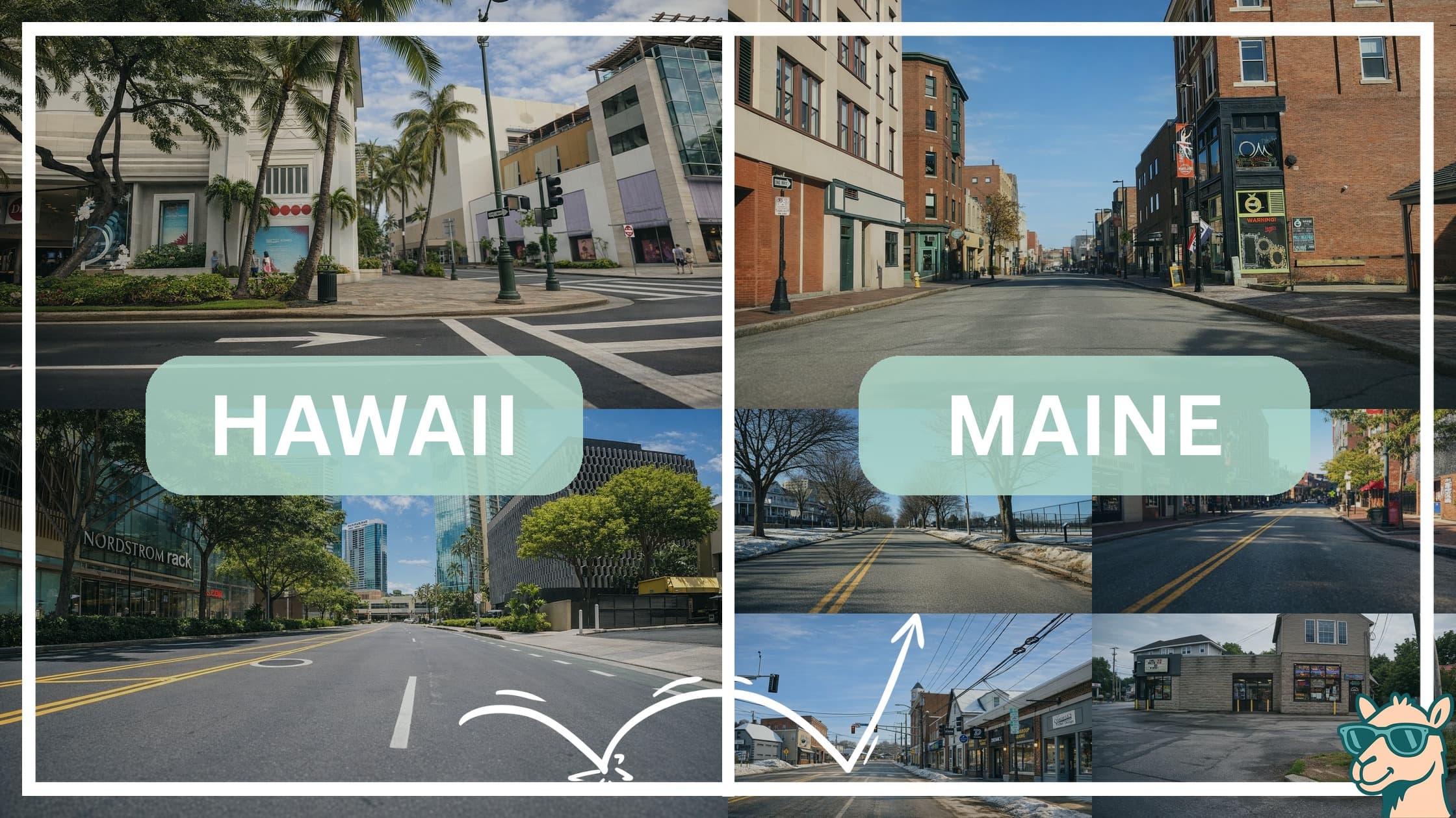 comparison of hotspots between neighborhoods in Hawaii and Maine
