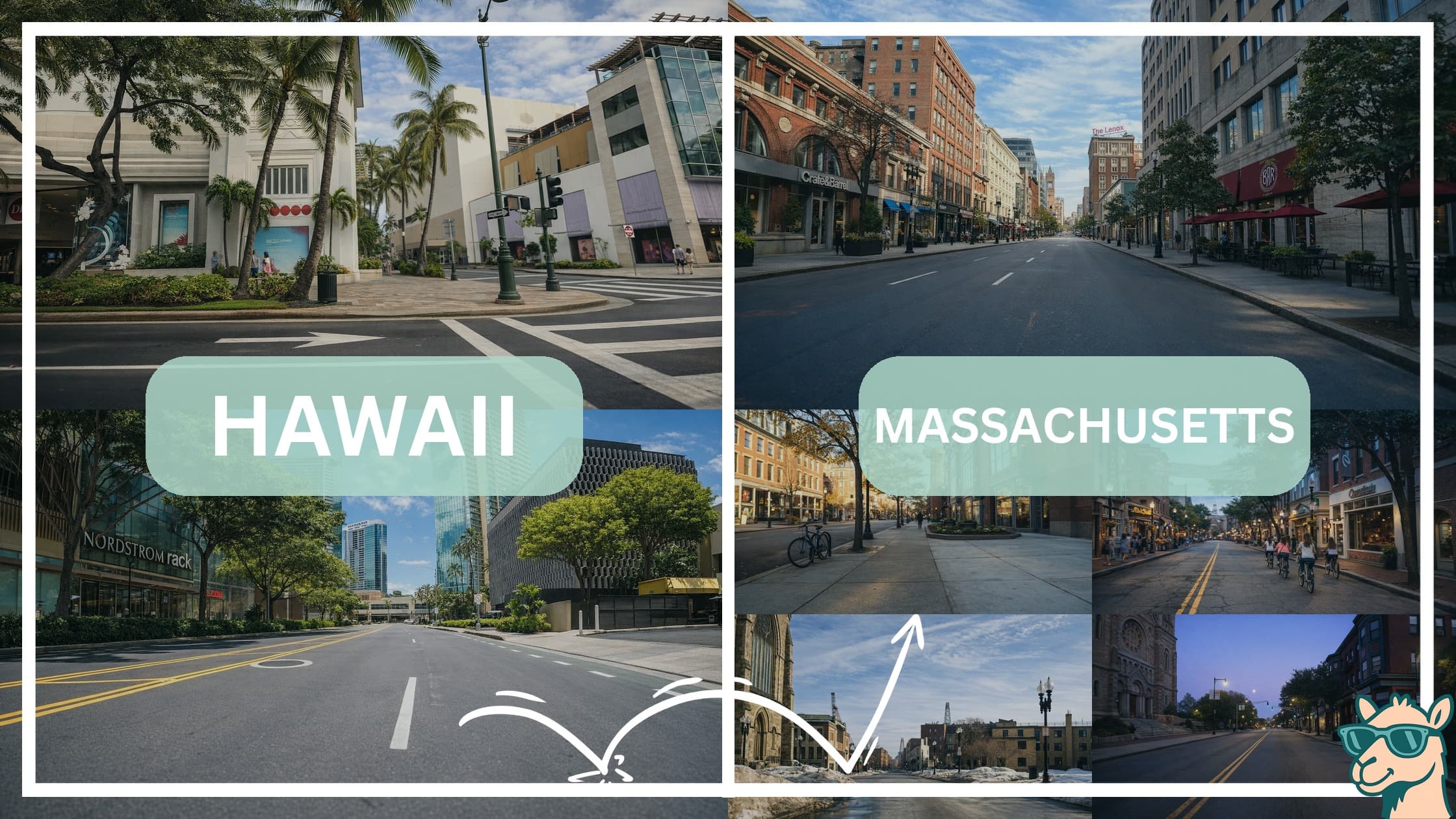comparison of hotspots between neighborhoods in Hawaii and Massachusetts