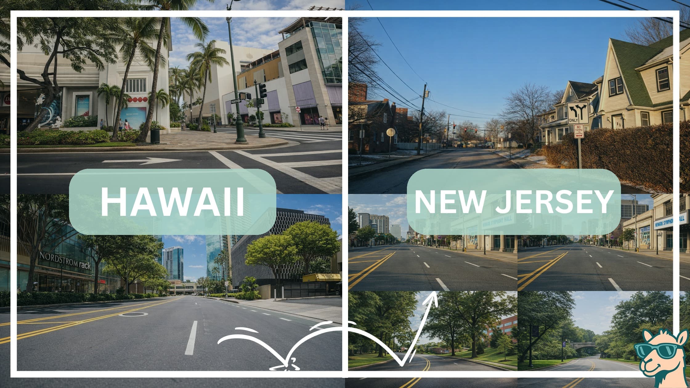 comparison of hotspots between neighborhoods in Hawaii and New Jersey