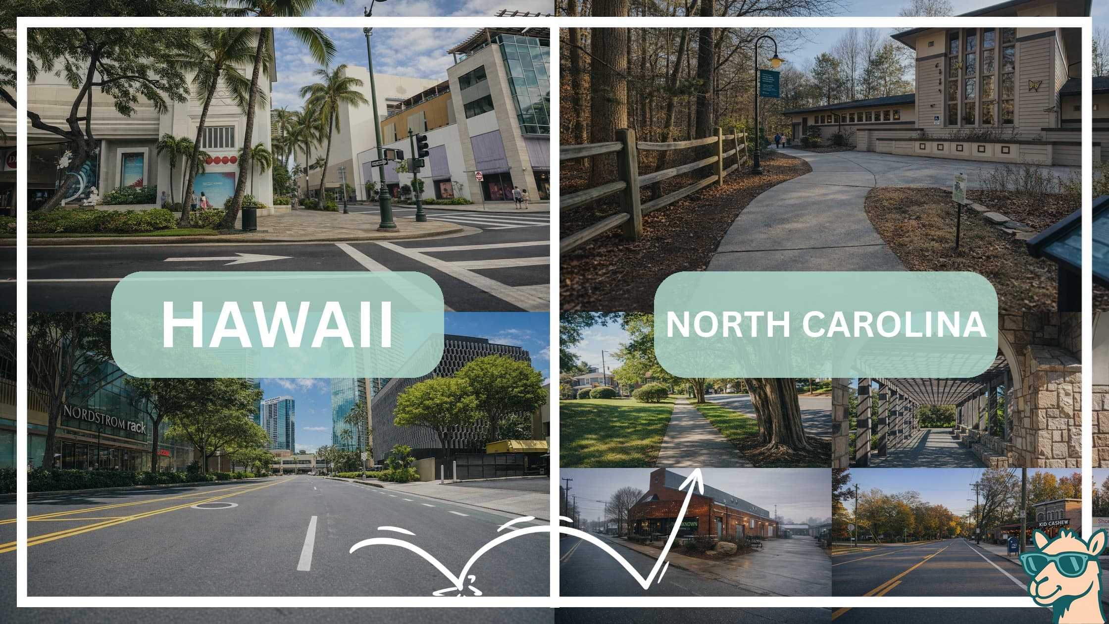 comparison of hotspots between neighborhoods in Hawaii and North Carolina