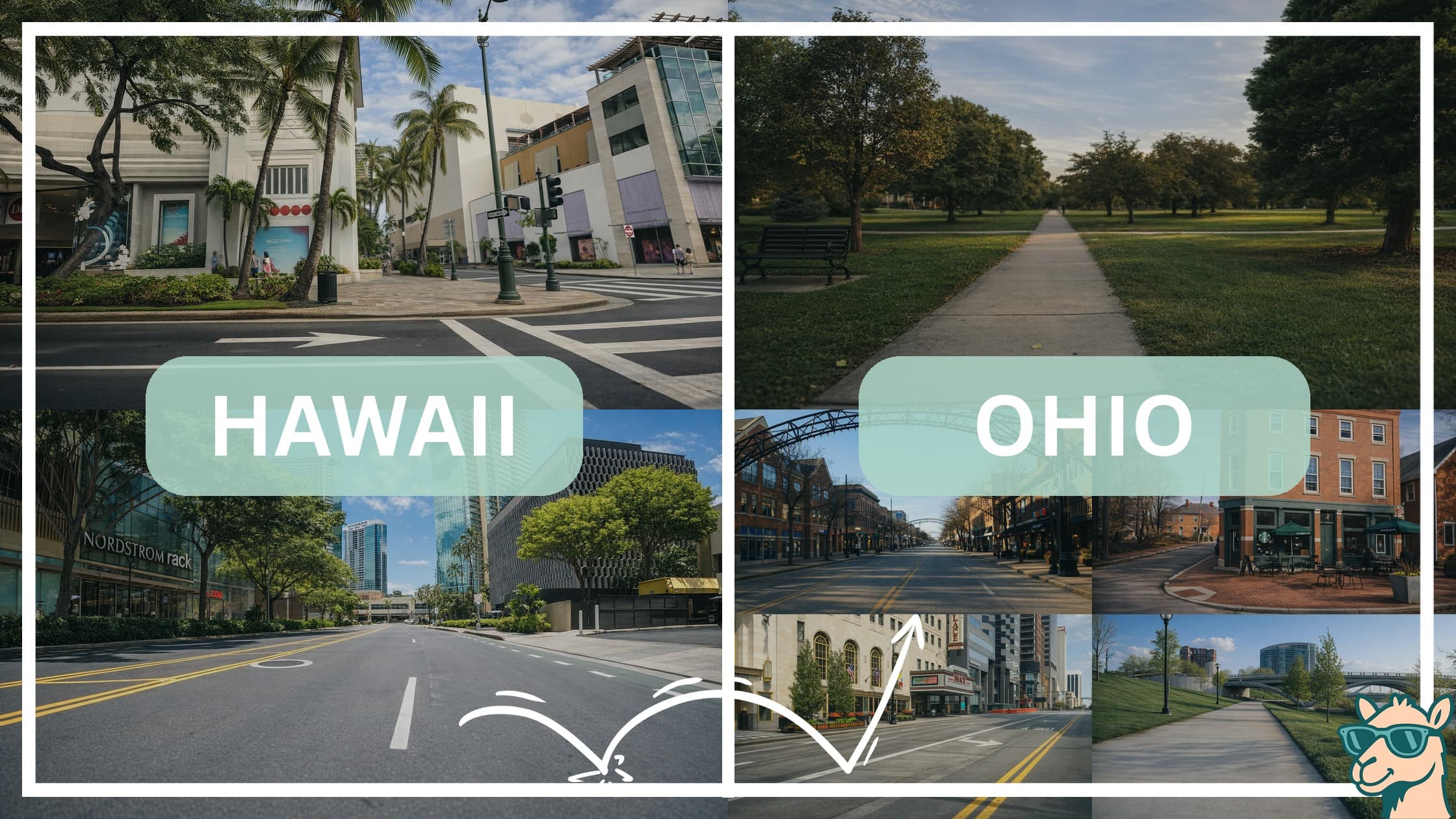 comparison of hotspots between neighborhoods in Hawaii and Ohio
