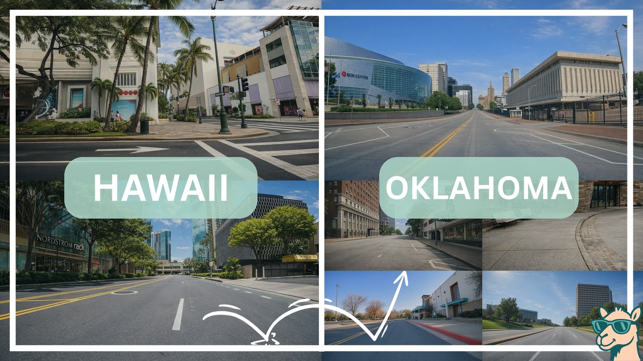 comparison of hotspots between neighborhoods in Hawaii and Oklahoma