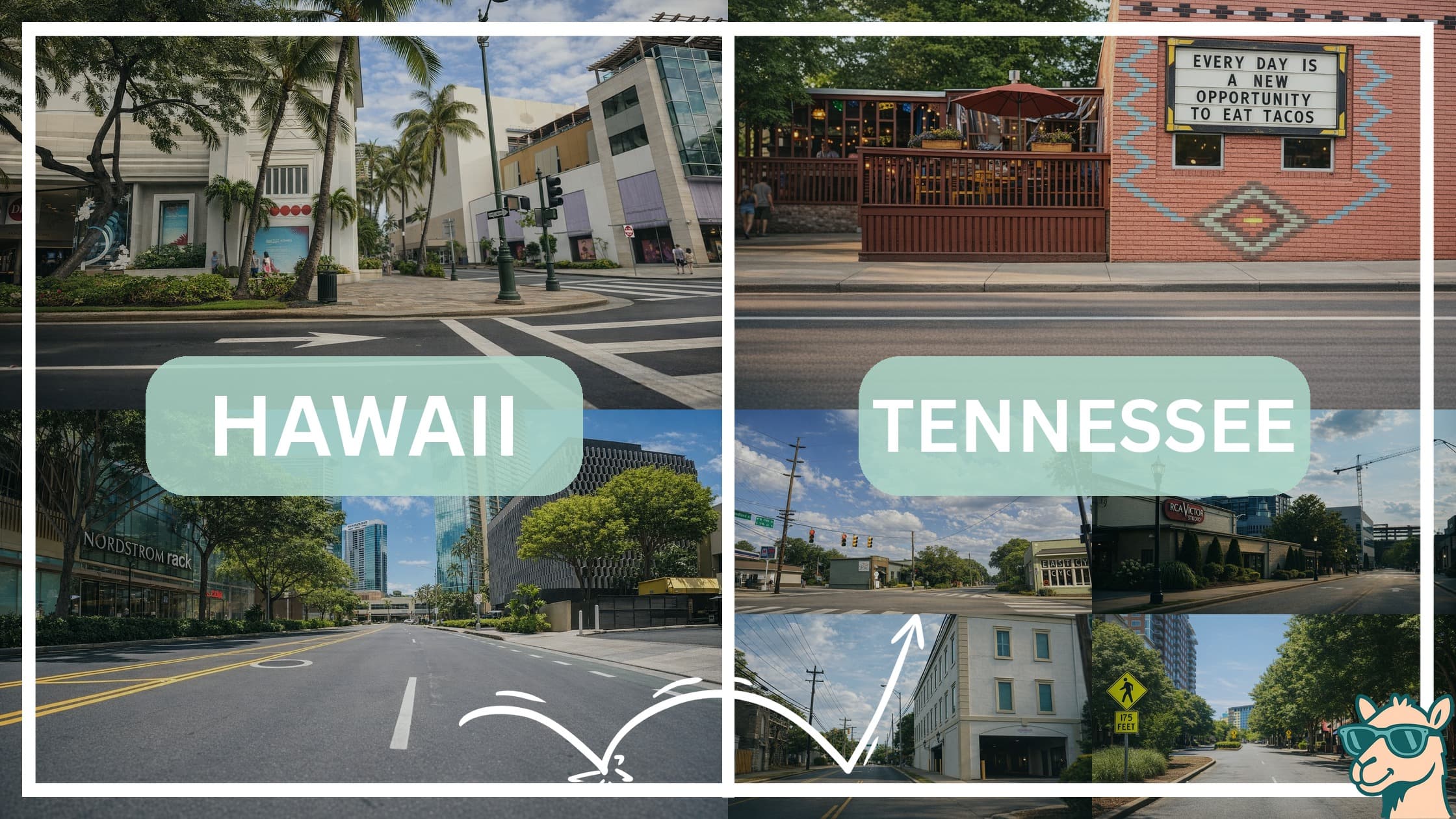 comparison of hotspots between neighborhoods in Hawaii and Tennessee