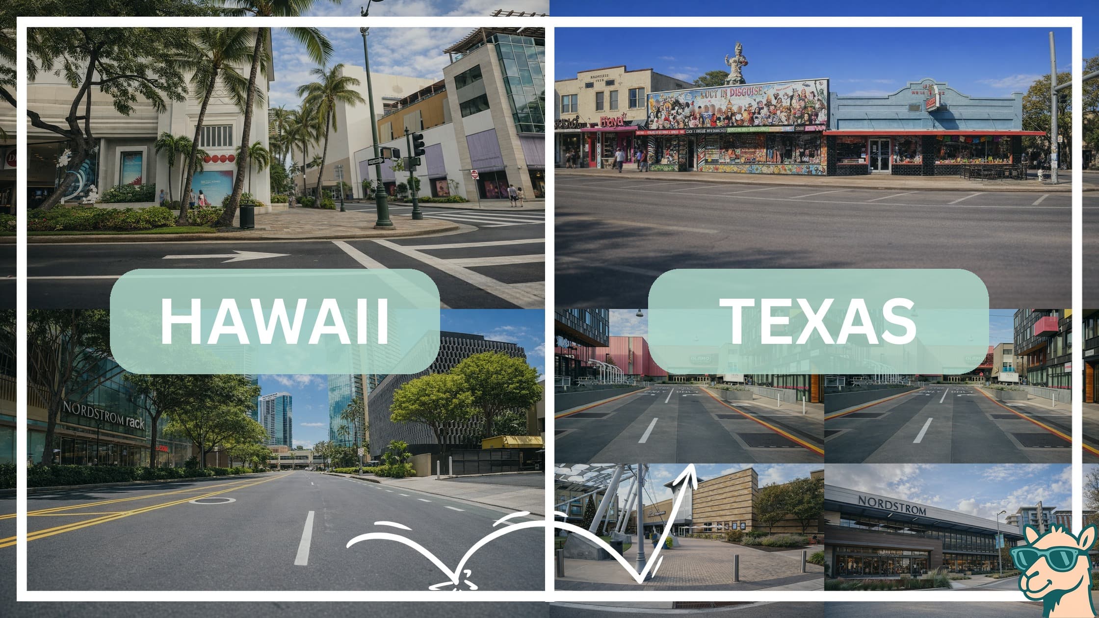 comparison of hotspots between neighborhoods in Hawaii and Texas