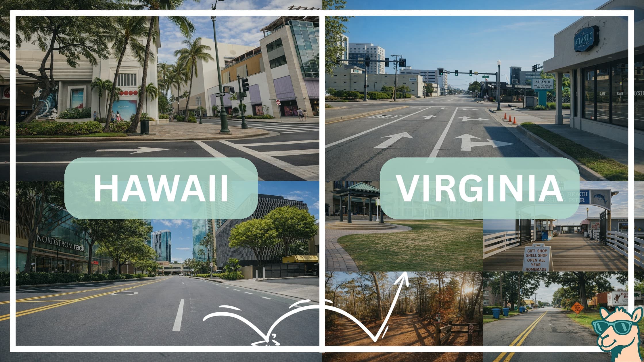 comparison of hotspots between neighborhoods in Hawaii and Virginia
