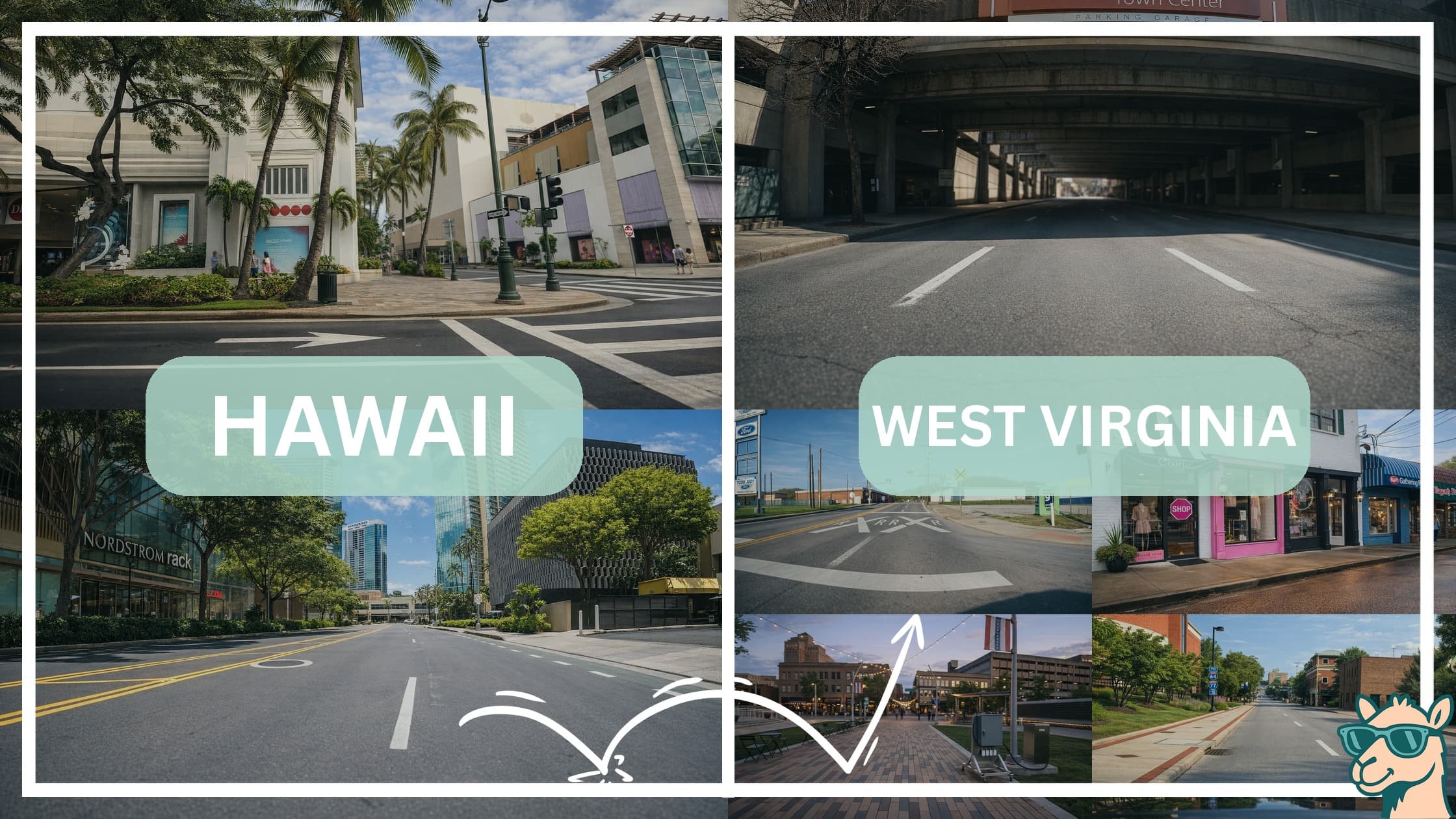comparison of hotspots between neighborhoods in Hawaii and West Virginia