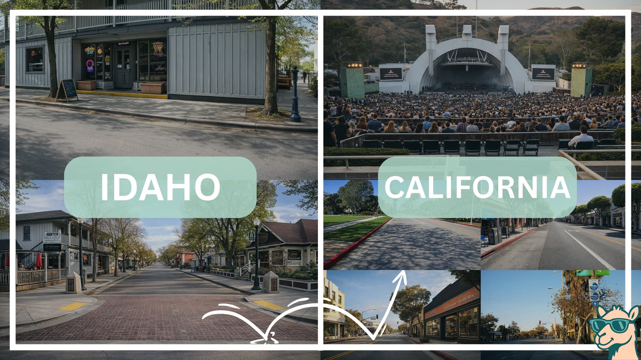 comparison of hotspots between neighborhoods in Idaho and California