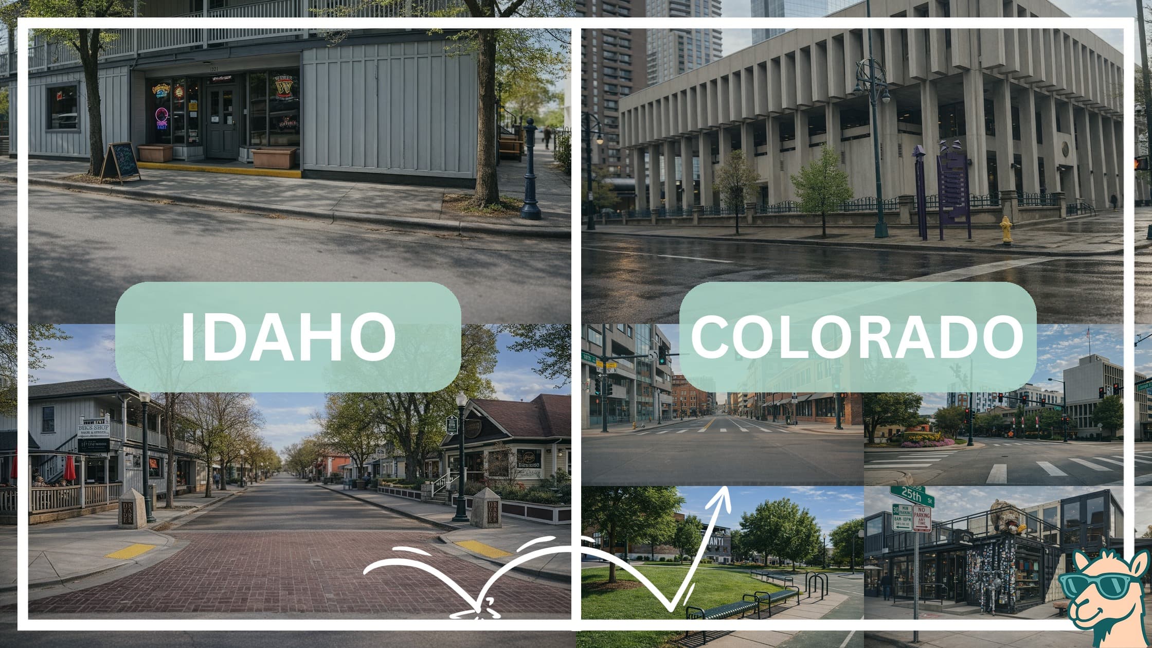 comparison of hotspots between neighborhoods in Idaho and Colorado