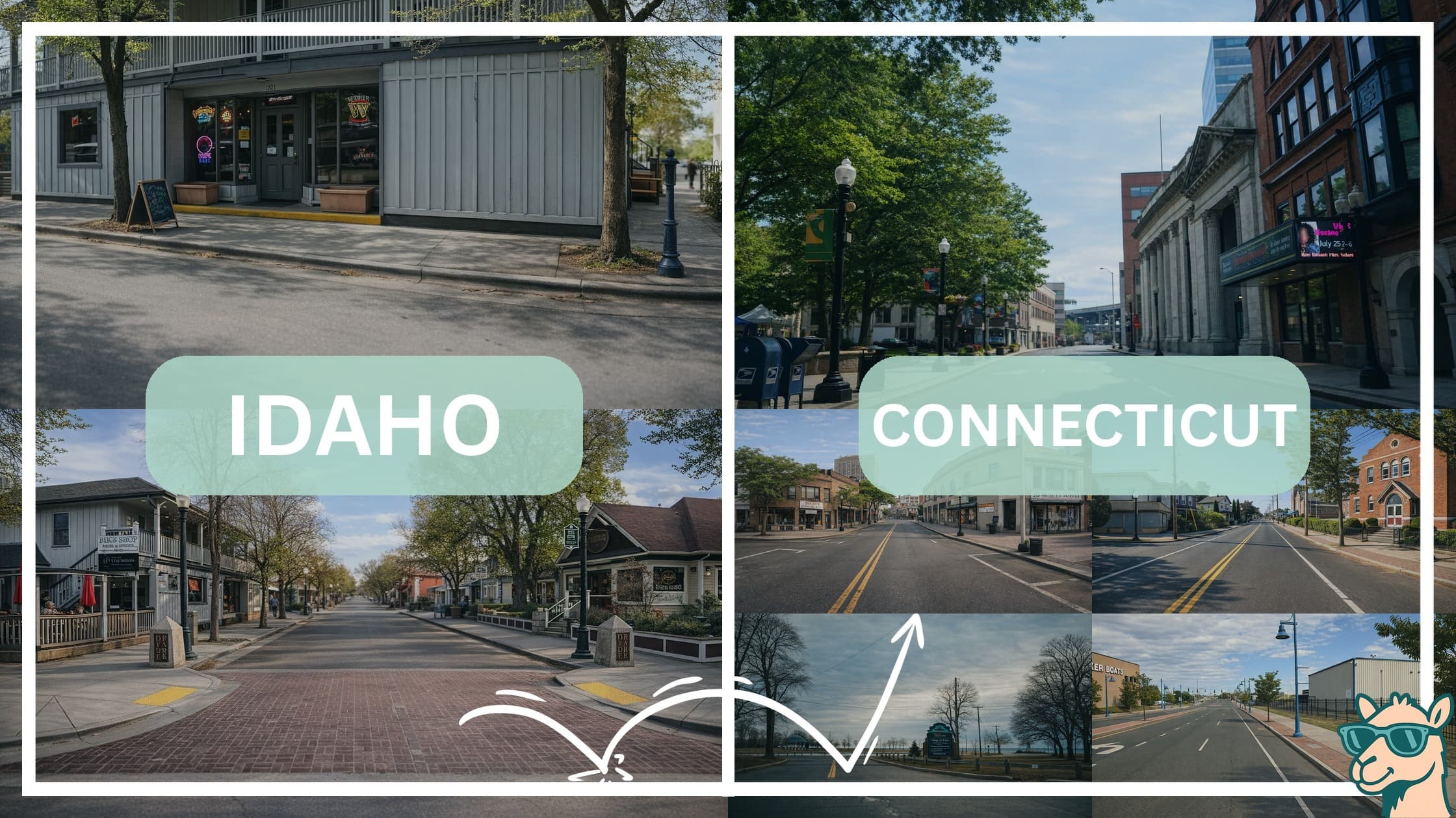 comparison of hotspots between neighborhoods in Idaho and Connecticut
