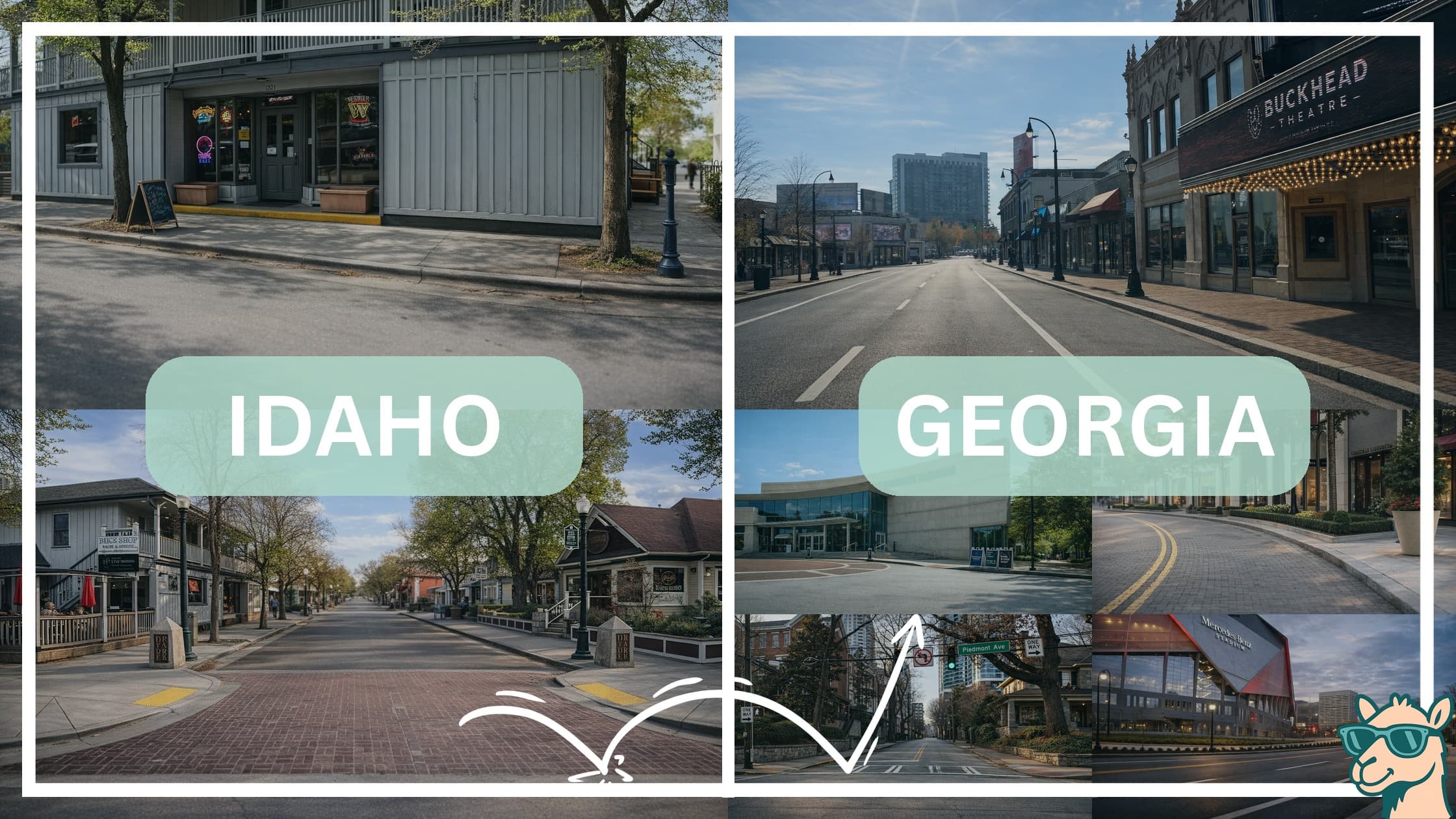 comparison of hotspots between neighborhoods in Idaho and Georgia