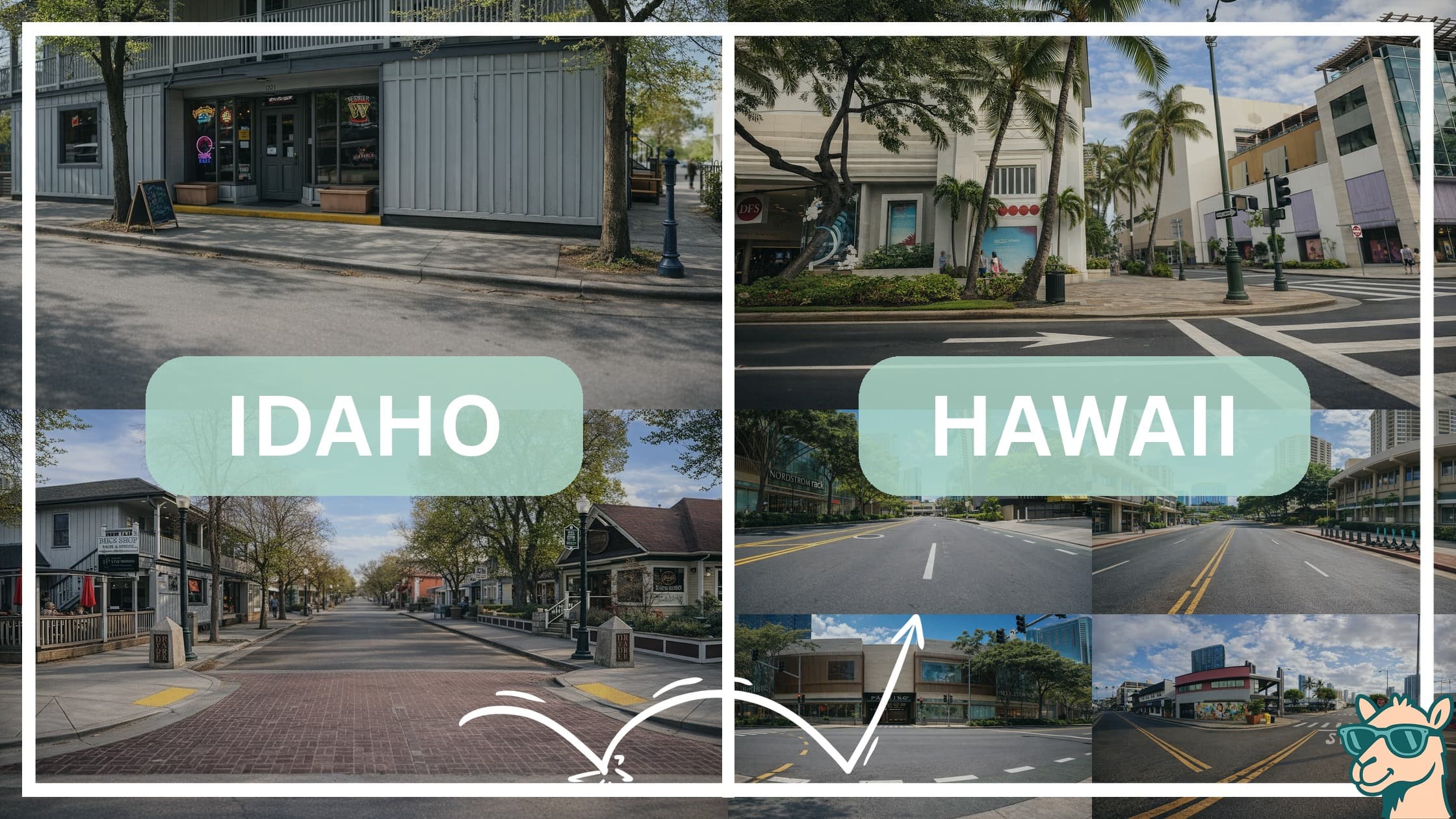 comparison of hotspots between neighborhoods in Idaho and Hawaii