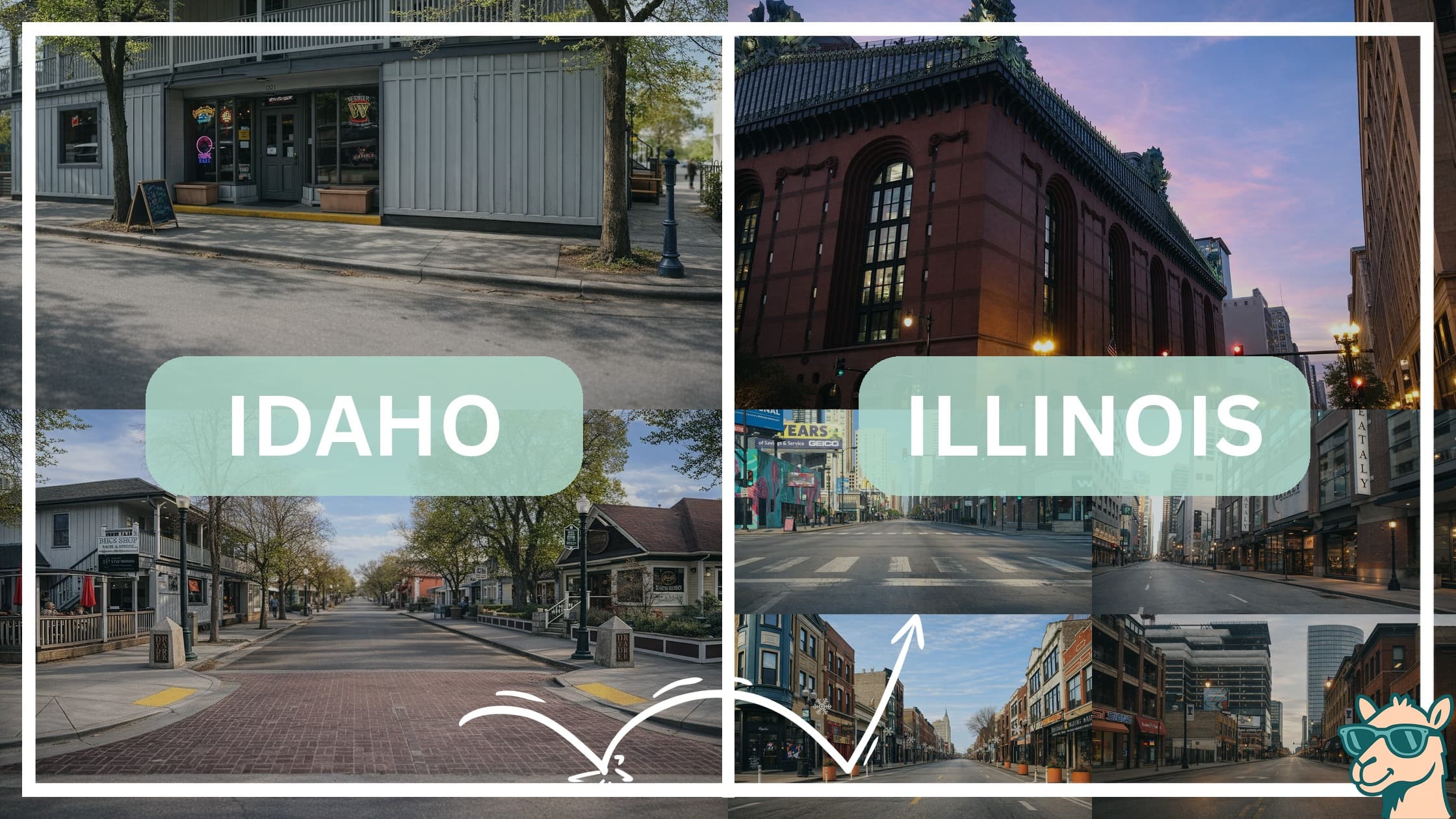 comparison of hotspots between neighborhoods in Idaho and Illinois