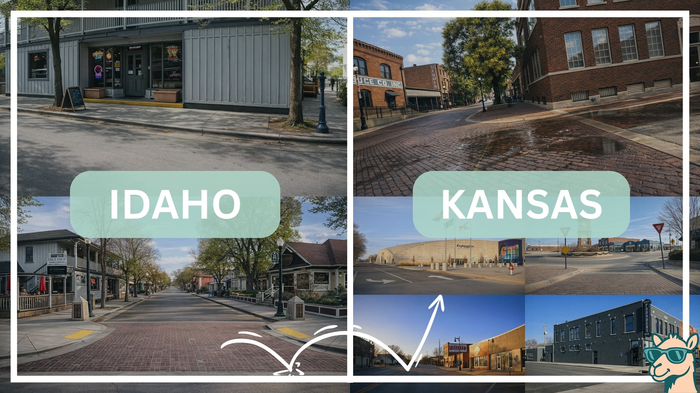 comparison of hotspots between neighborhoods in Idaho and Kansas