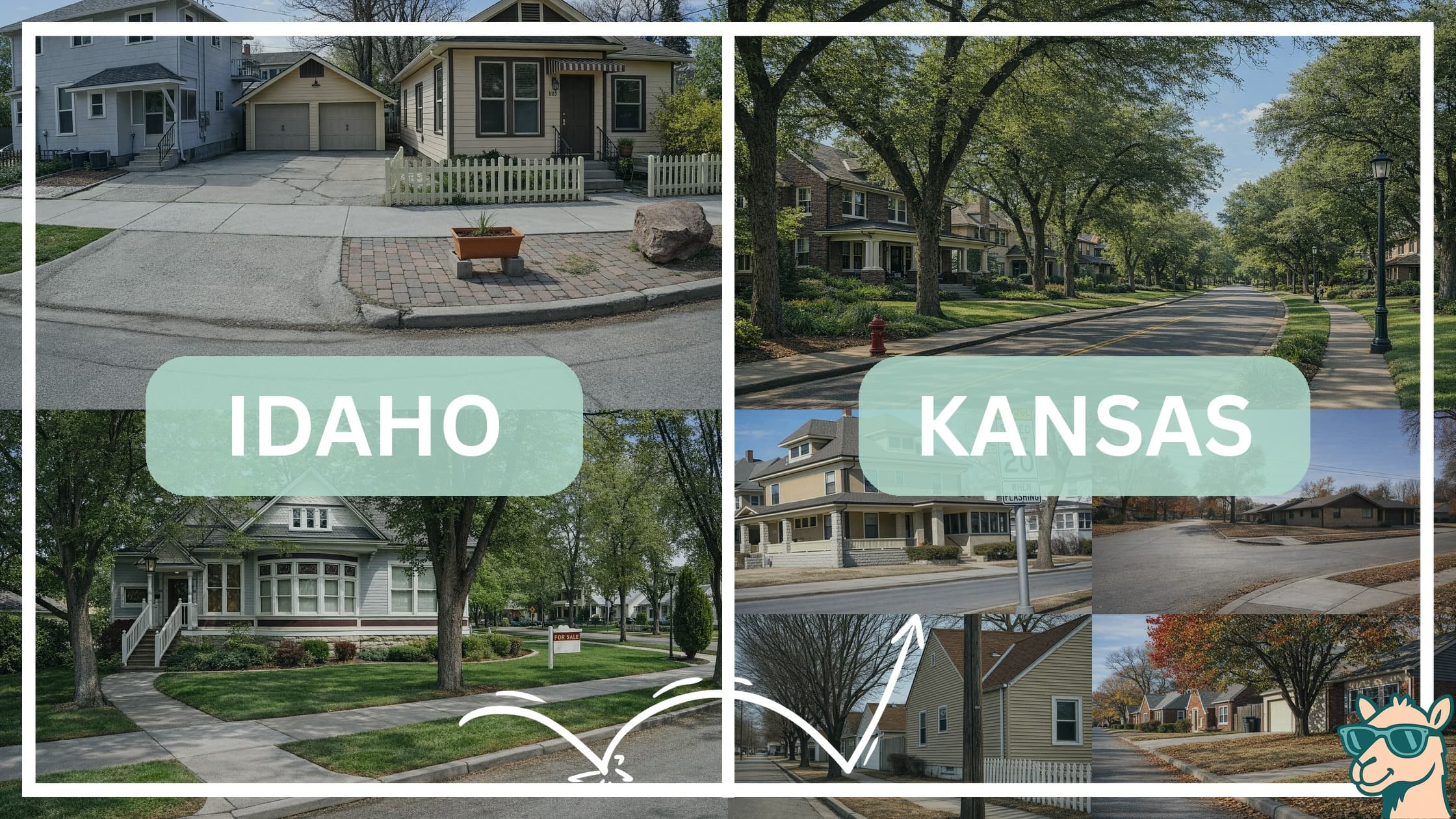 comparison of housing options and types between neighborhoods in Idaho and Kansas