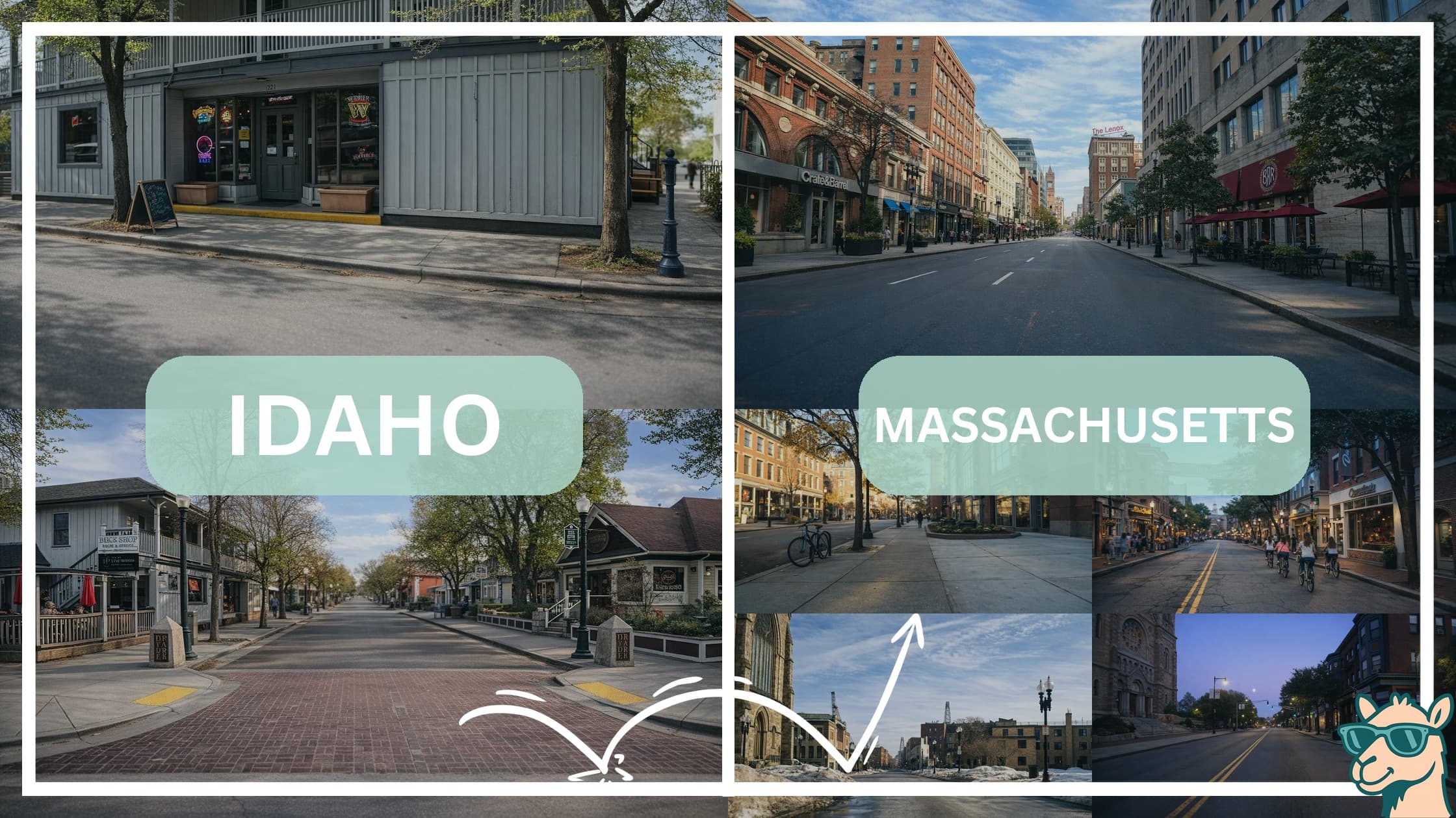 comparison of hotspots between neighborhoods in Idaho and Massachusetts