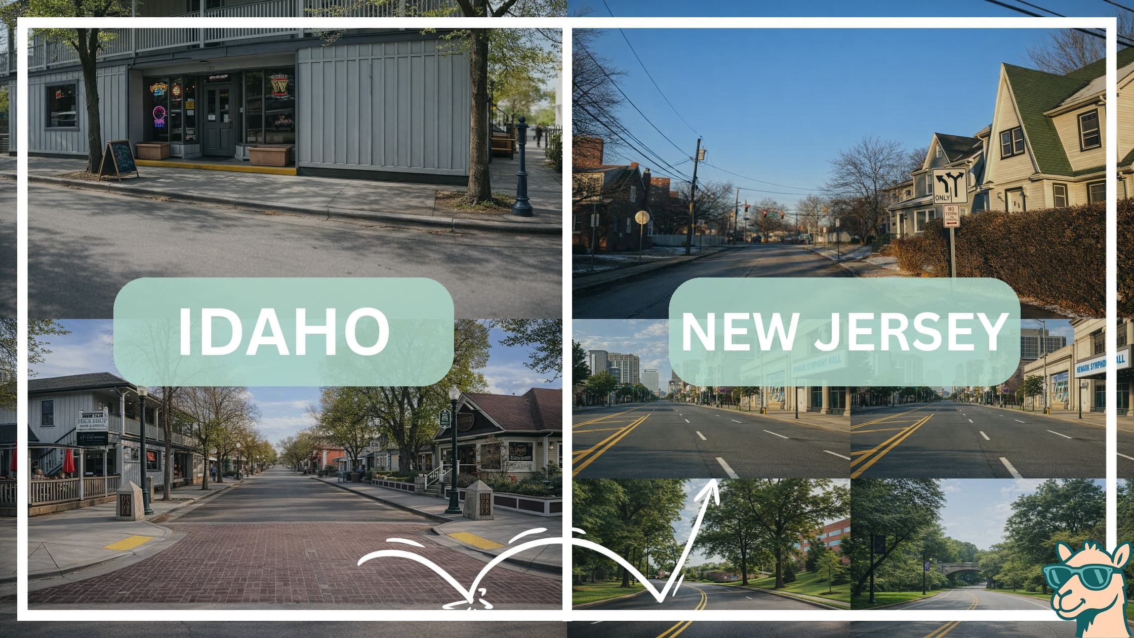 comparison of hotspots between neighborhoods in Idaho and New Jersey