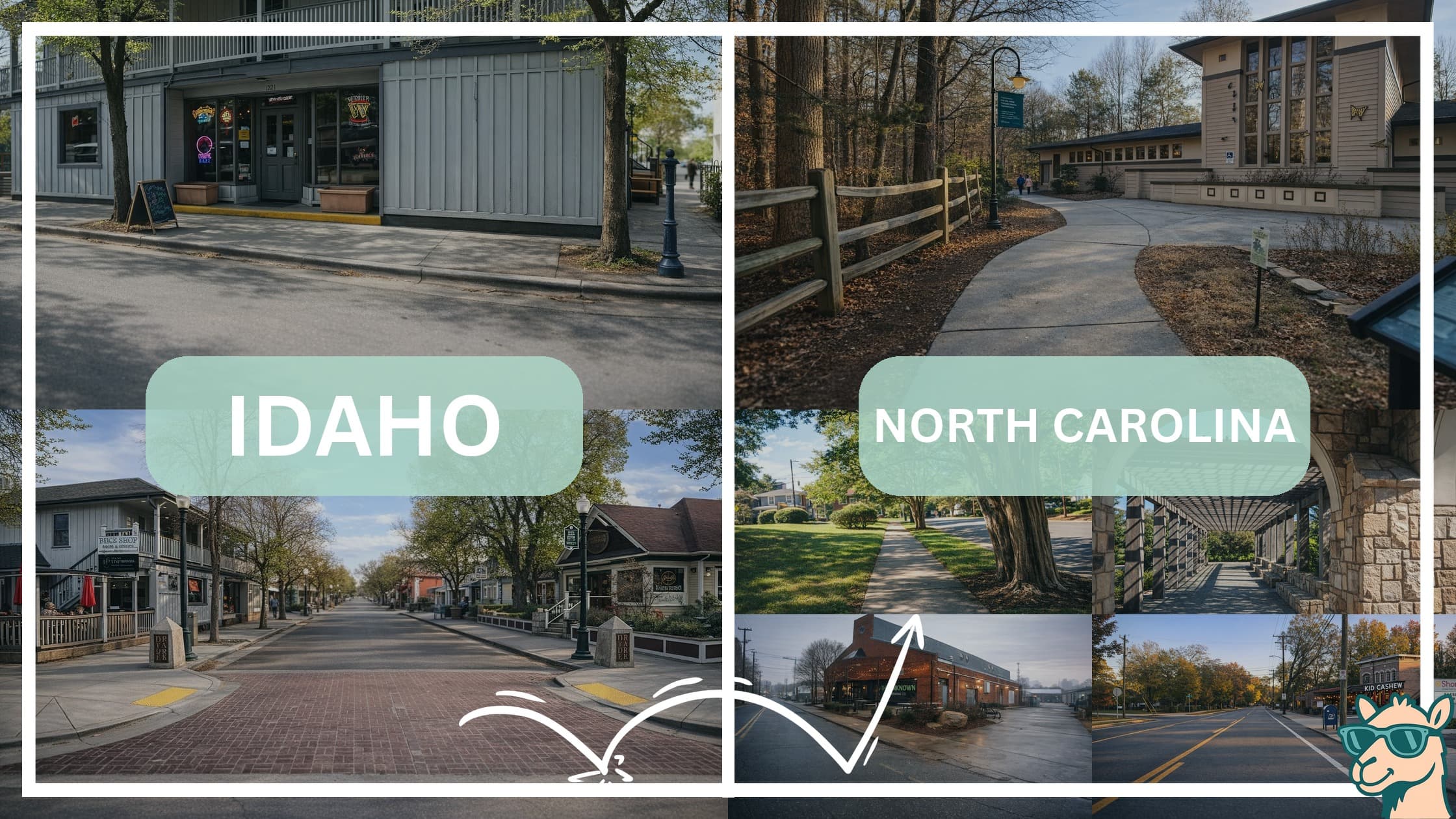 comparison of hotspots between neighborhoods in Idaho and North Carolina