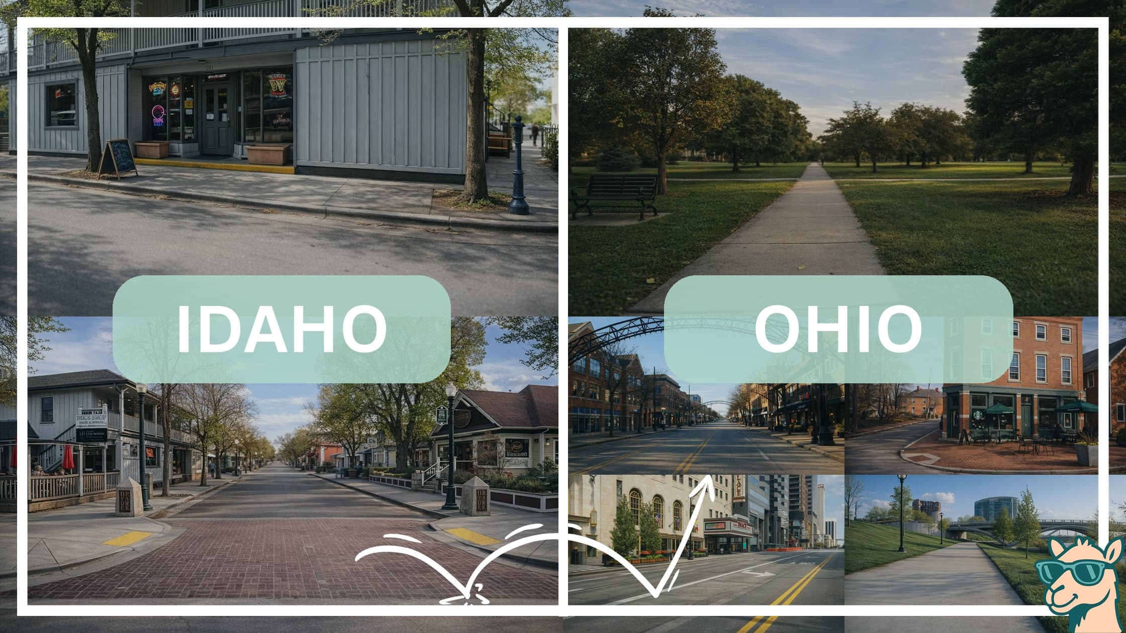 comparison of hotspots between neighborhoods in Idaho and Ohio