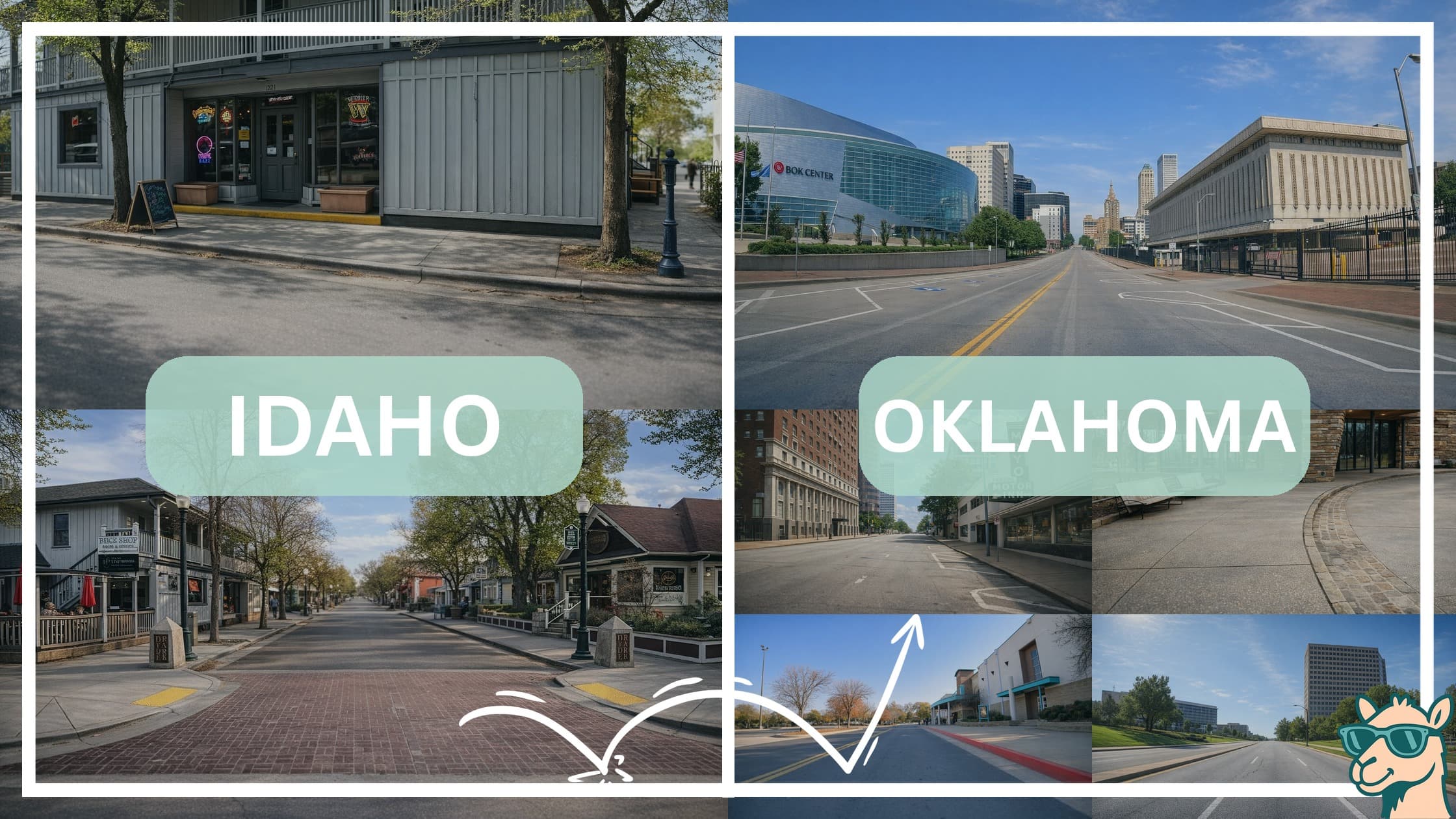 comparison of hotspots between neighborhoods in Idaho and Oklahoma