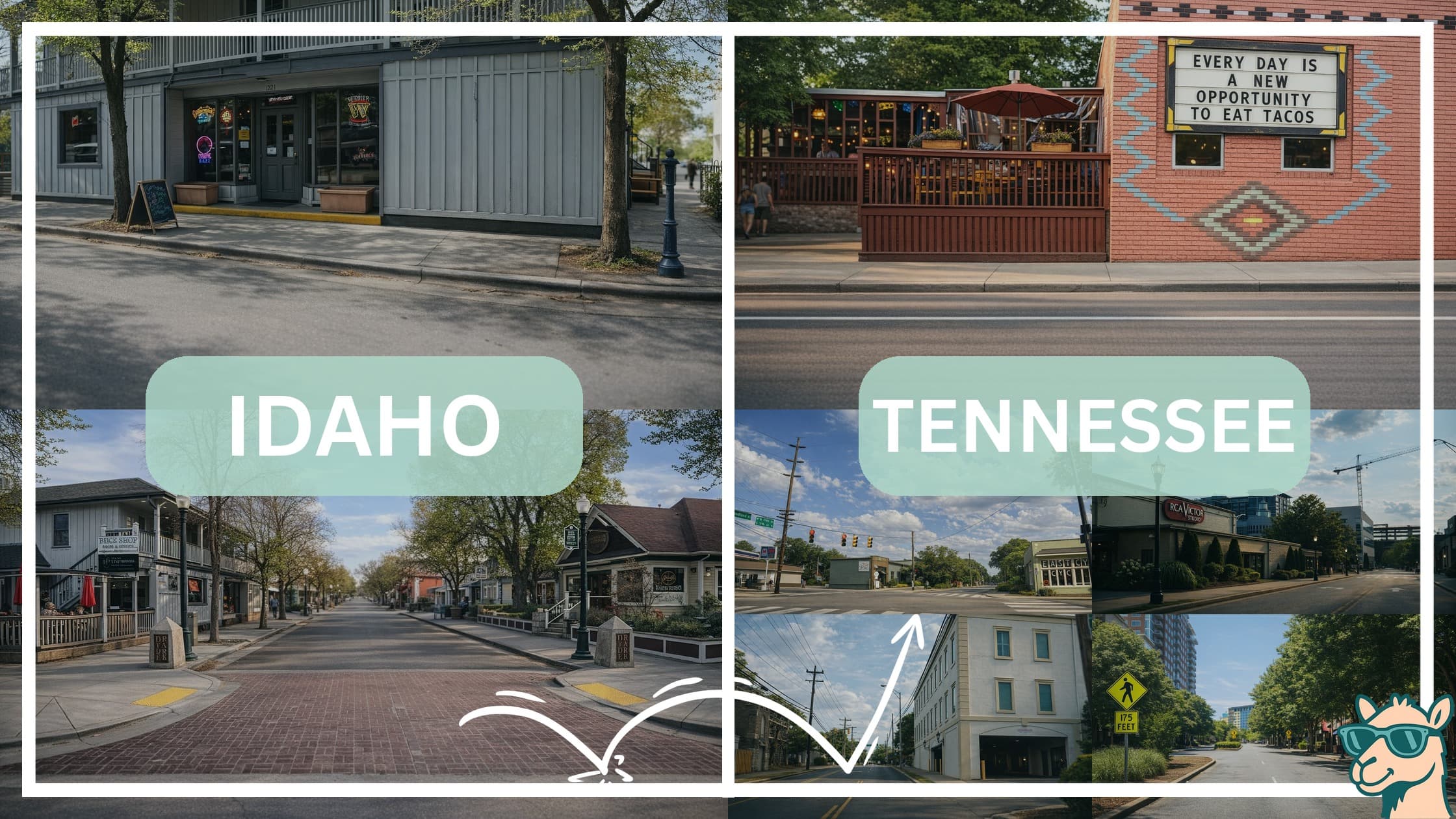 comparison of hotspots between neighborhoods in Idaho and Tennessee
