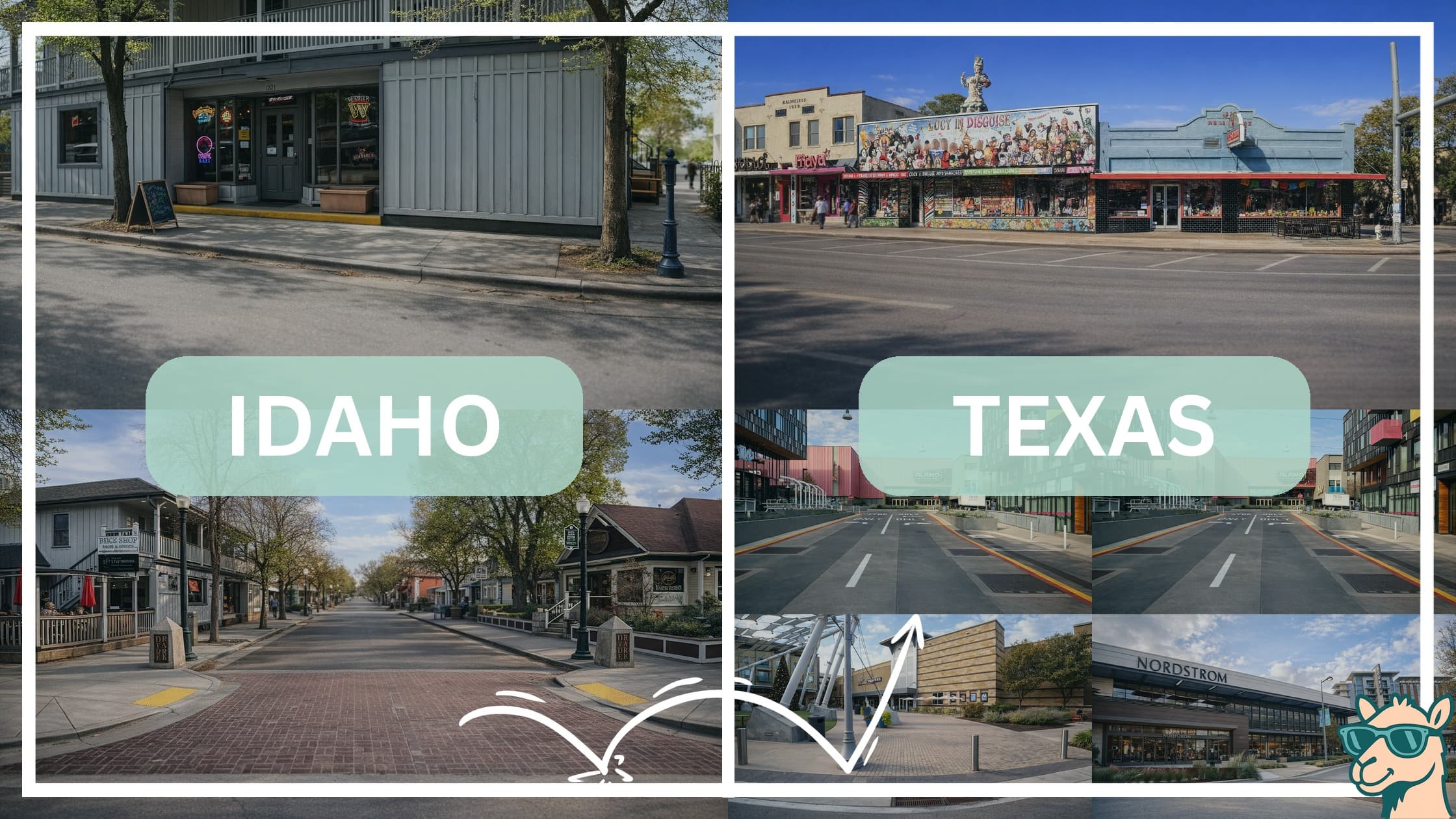 comparison of hotspots between neighborhoods in Idaho and Texas
