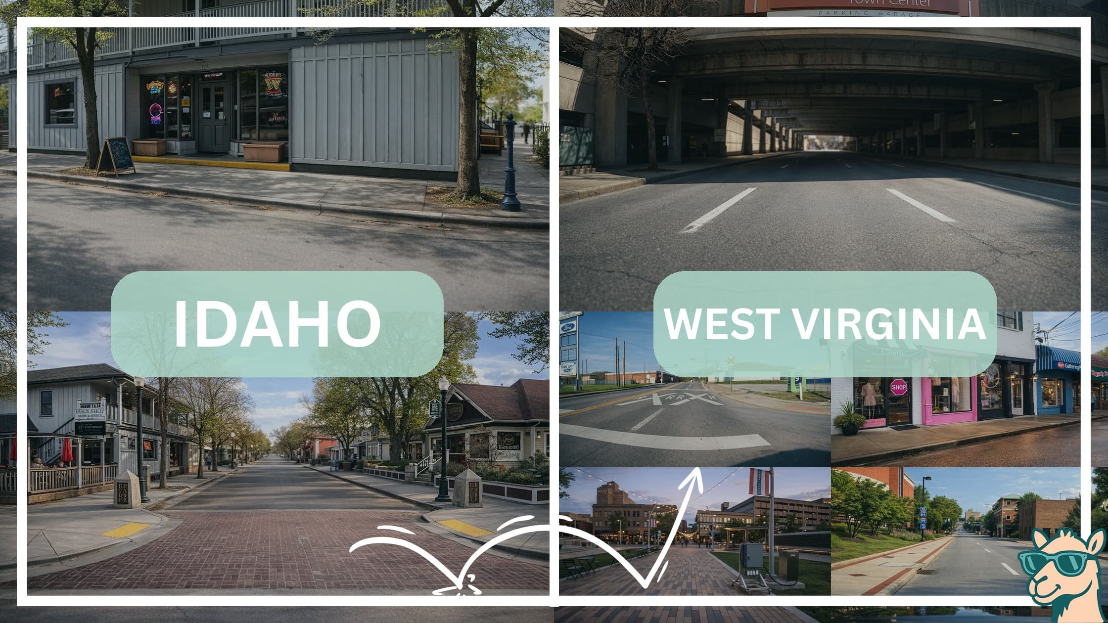 comparison of hotspots between neighborhoods in Idaho and West Virginia