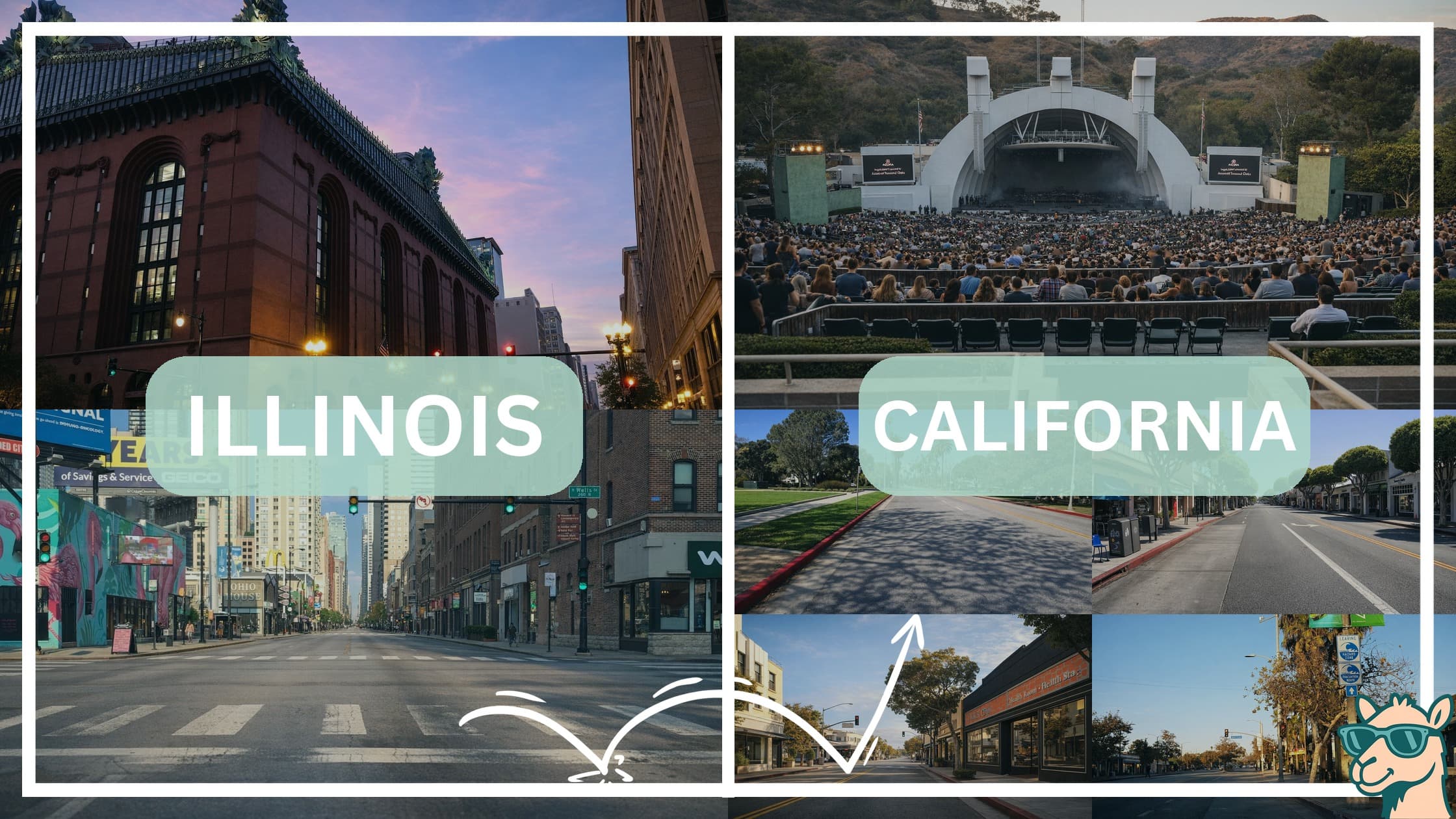 comparison of hotspots between neighborhoods in Illinois and California