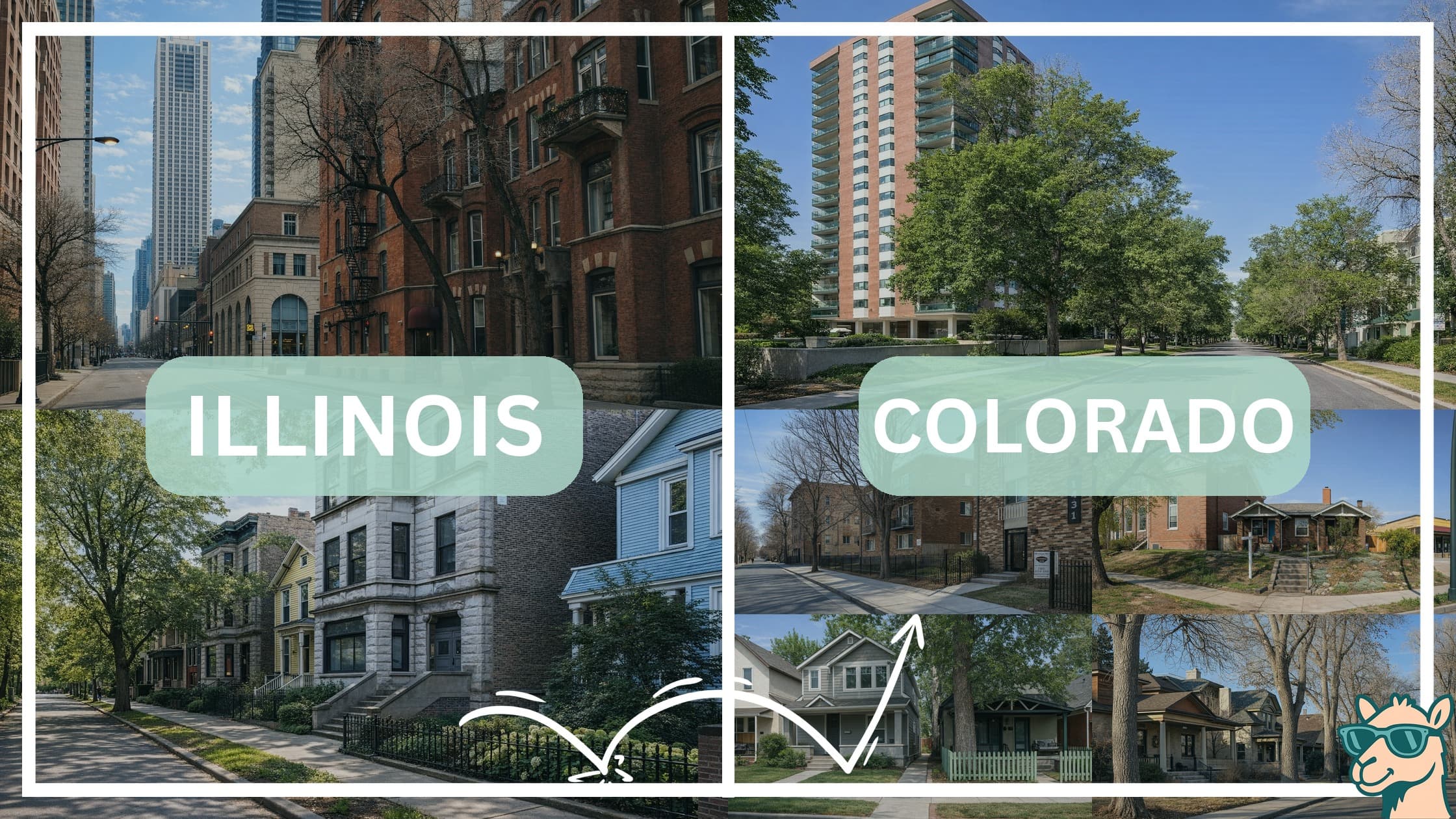 comparison of housing options and types between neighborhoods in Illinois and Colorado