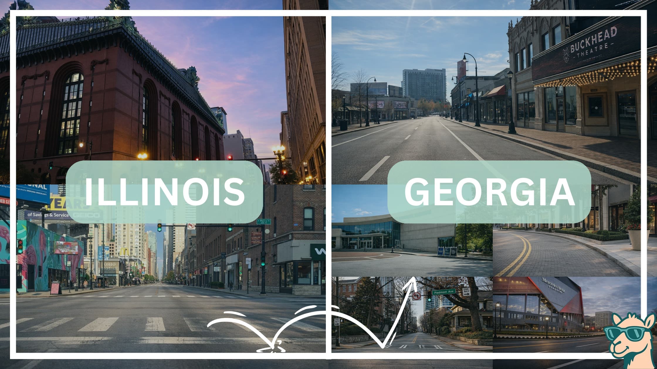 comparison of hotspots between neighborhoods in Illinois and Georgia