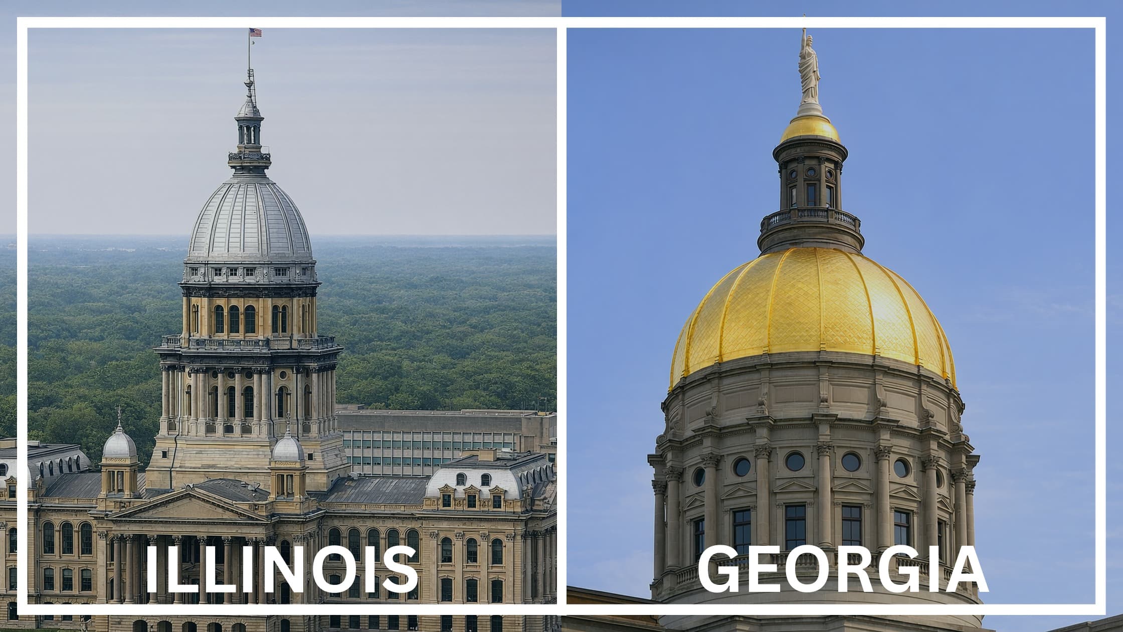 Comparing the state capitol buildings between Illinois and Georgia.