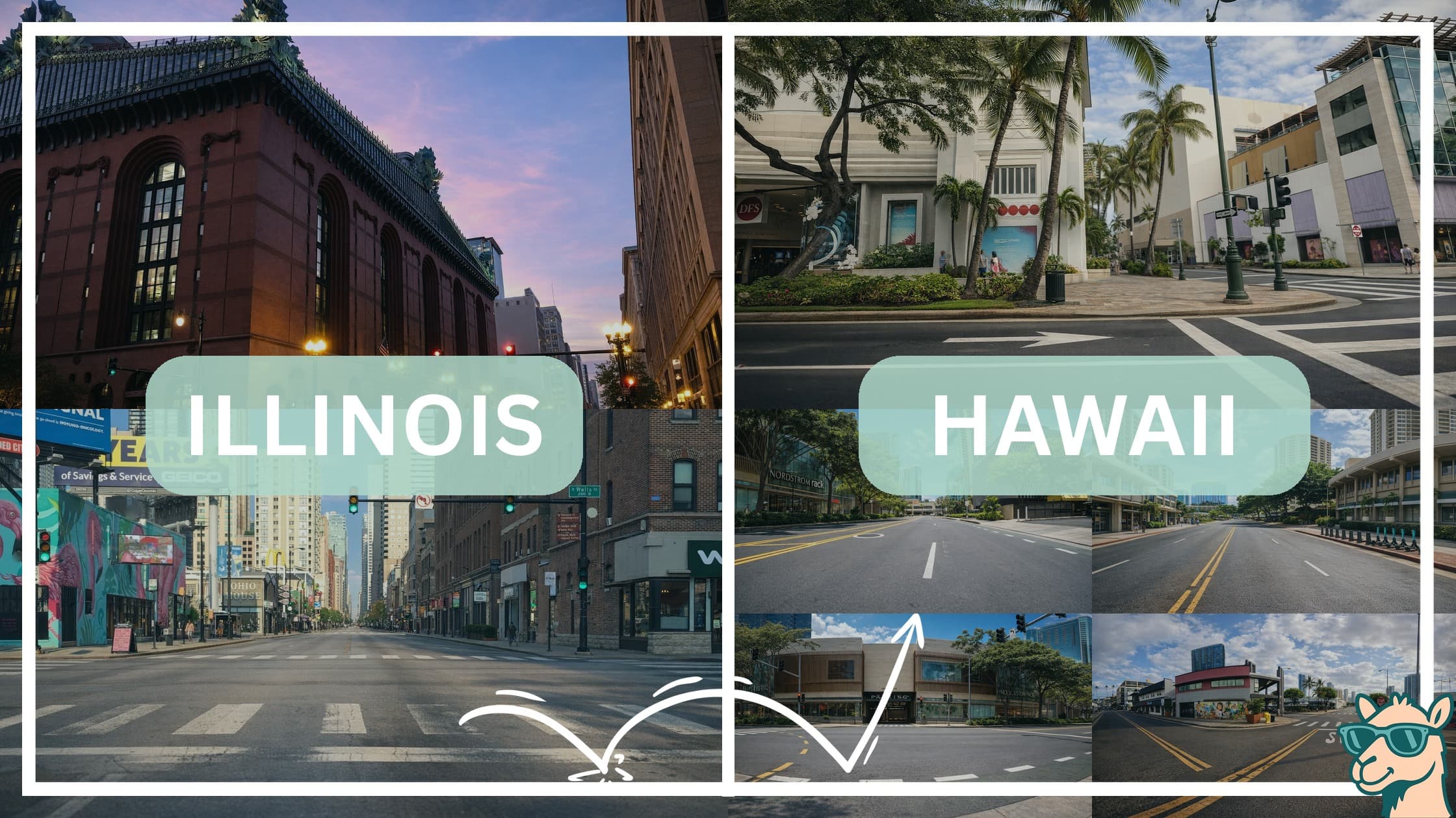 comparison of hotspots between neighborhoods in Illinois and Hawaii