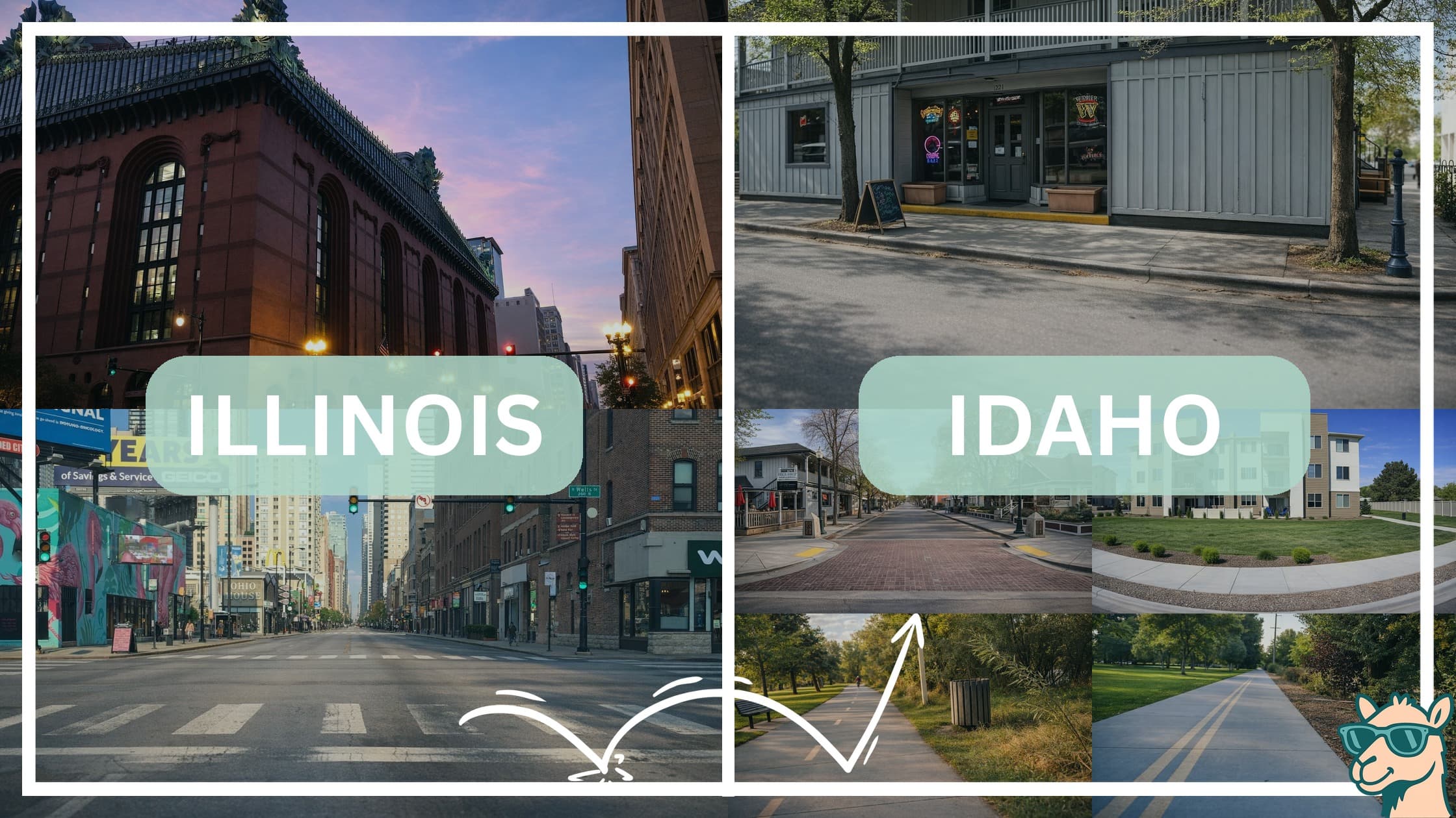 comparison of hotspots between neighborhoods in Illinois and Idaho
