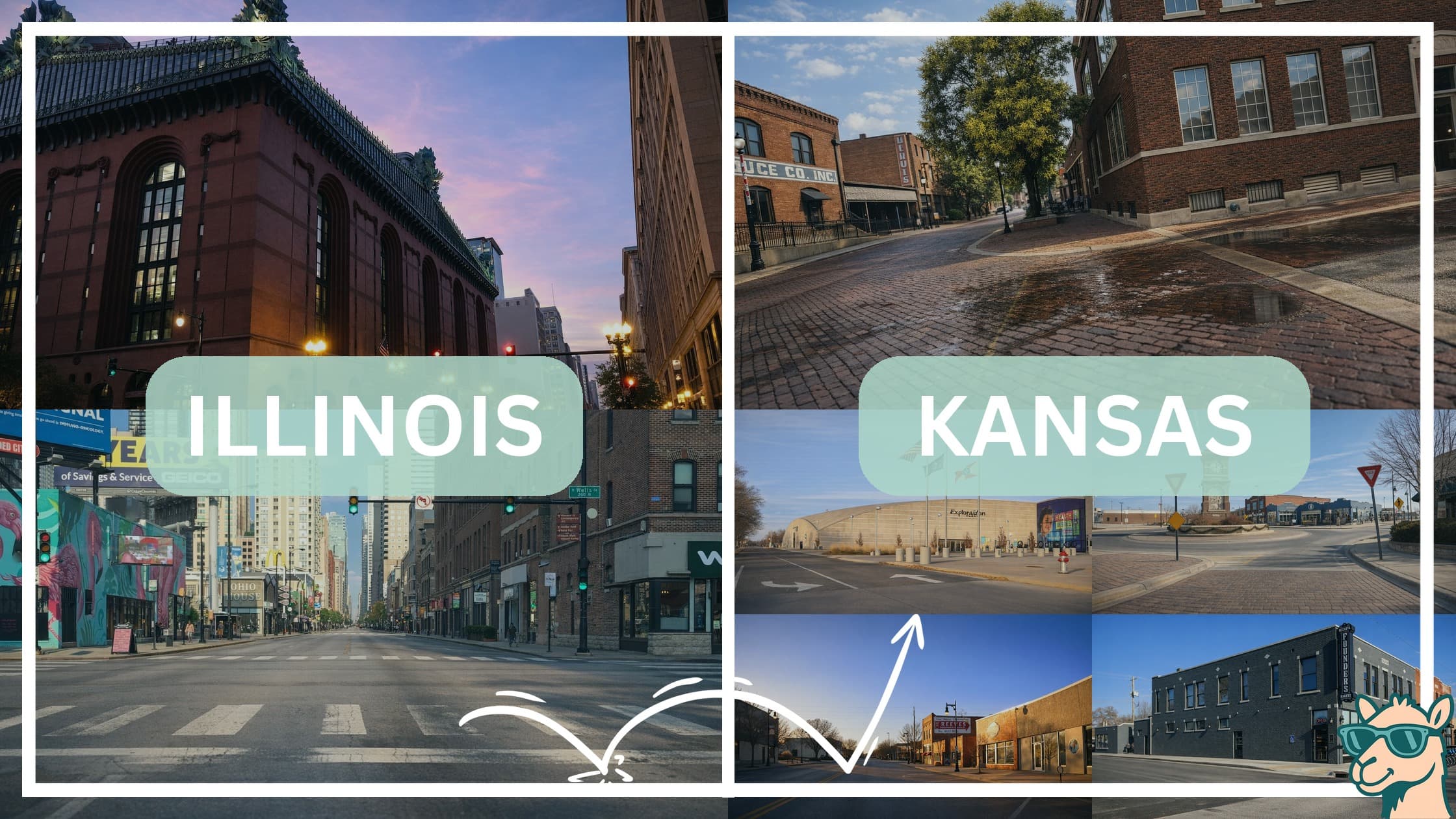comparison of hotspots between neighborhoods in Illinois and Kansas