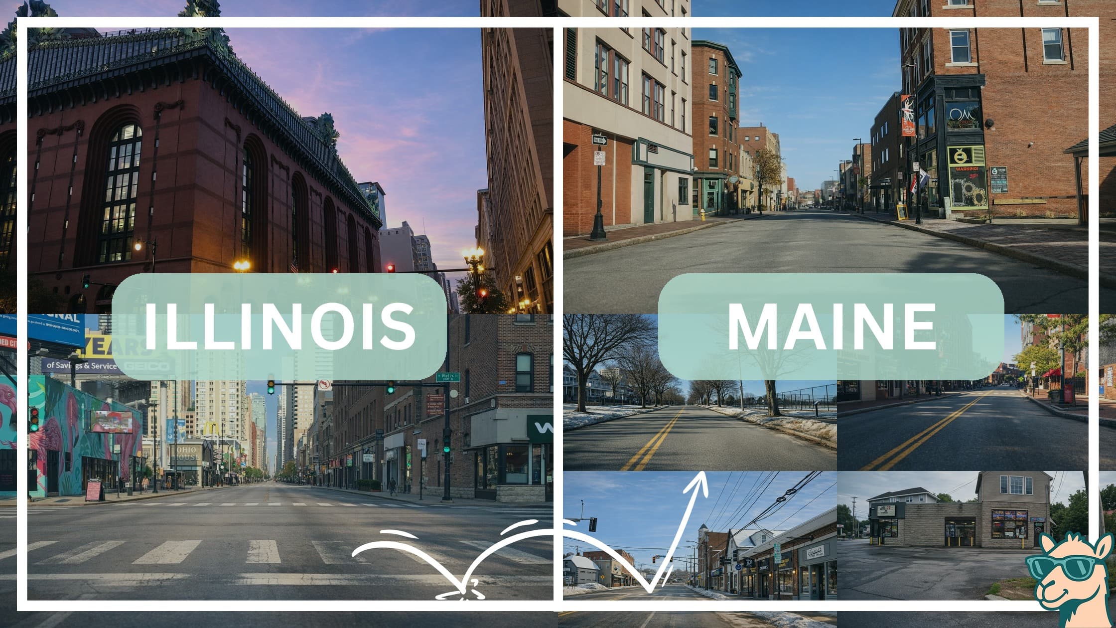 comparison of hotspots between neighborhoods in Illinois and Maine
