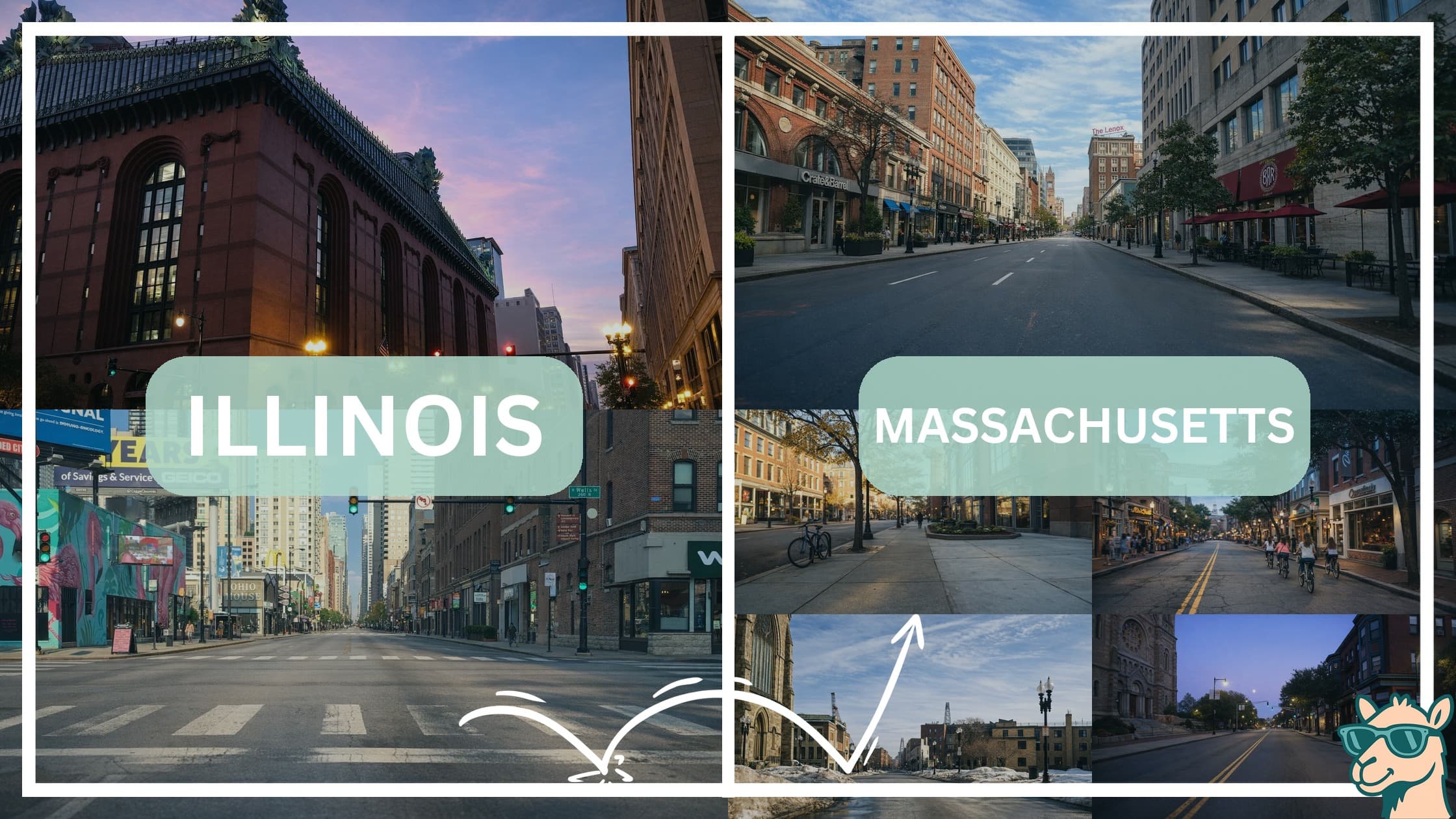 comparison of hotspots between neighborhoods in Illinois and Massachusetts