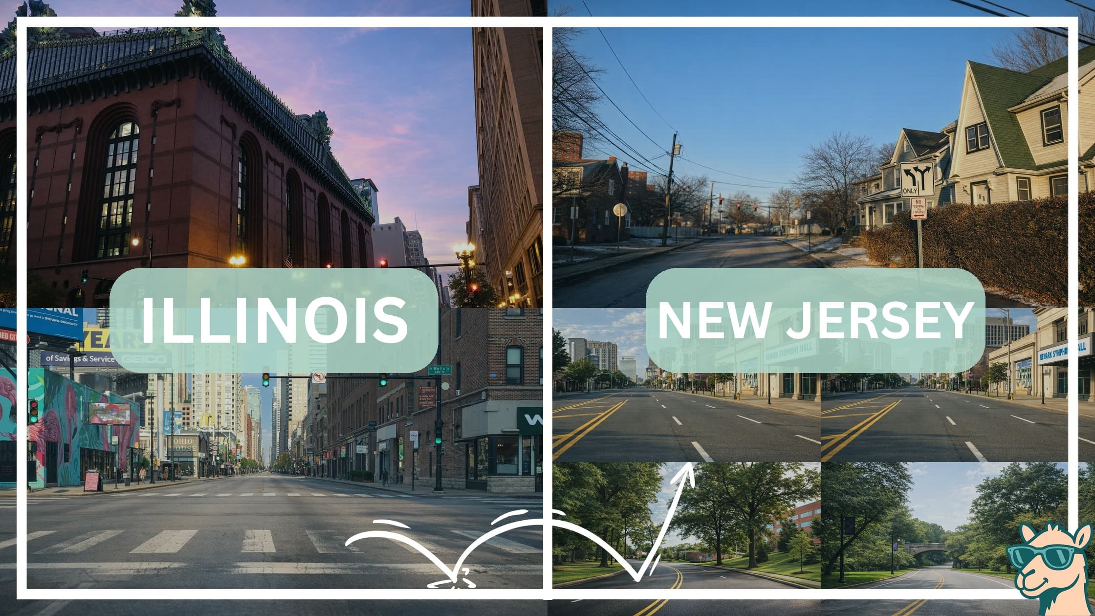comparison of hotspots between neighborhoods in Illinois and New Jersey