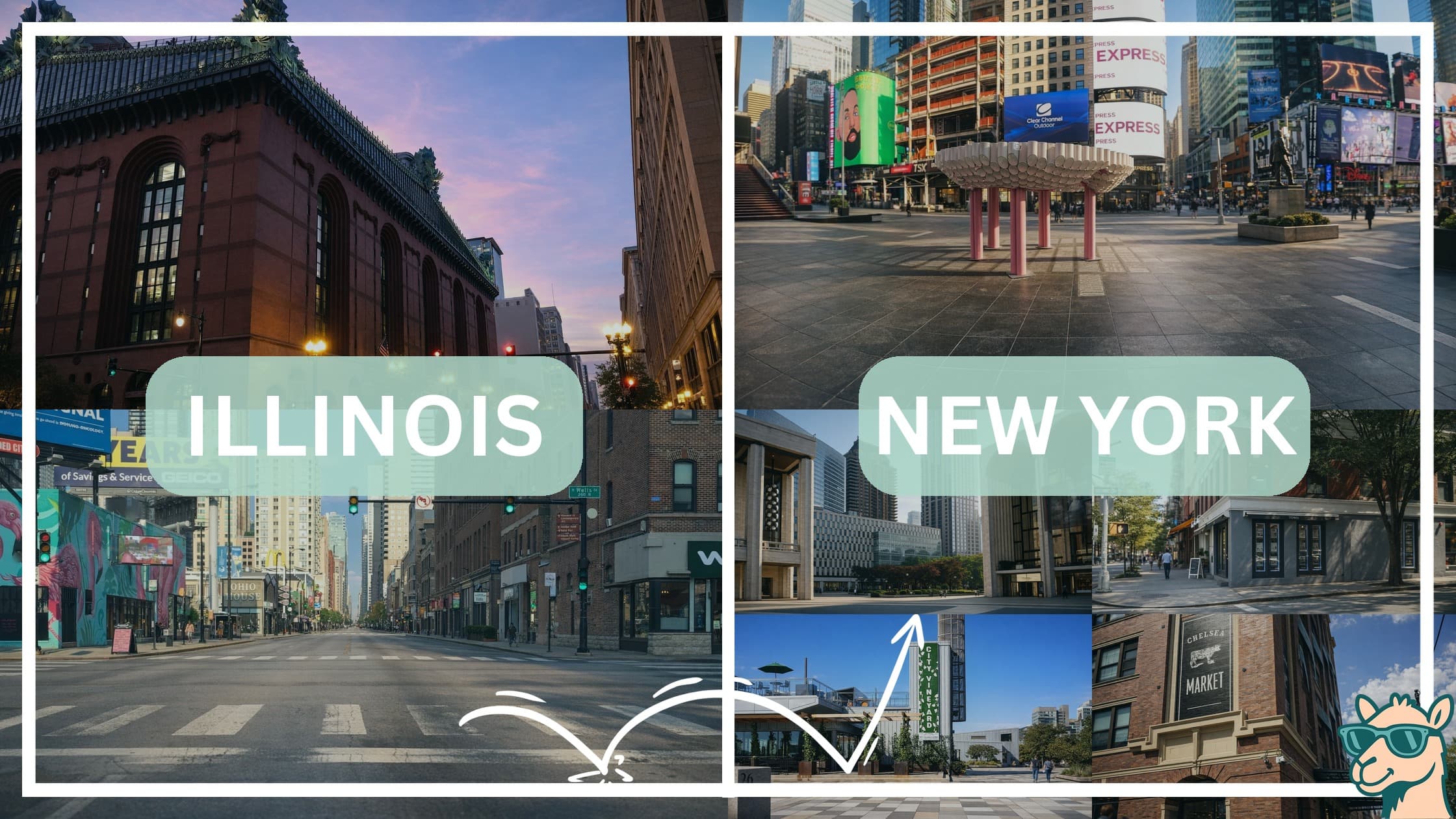 comparison of hotspots between neighborhoods in Illinois and New York