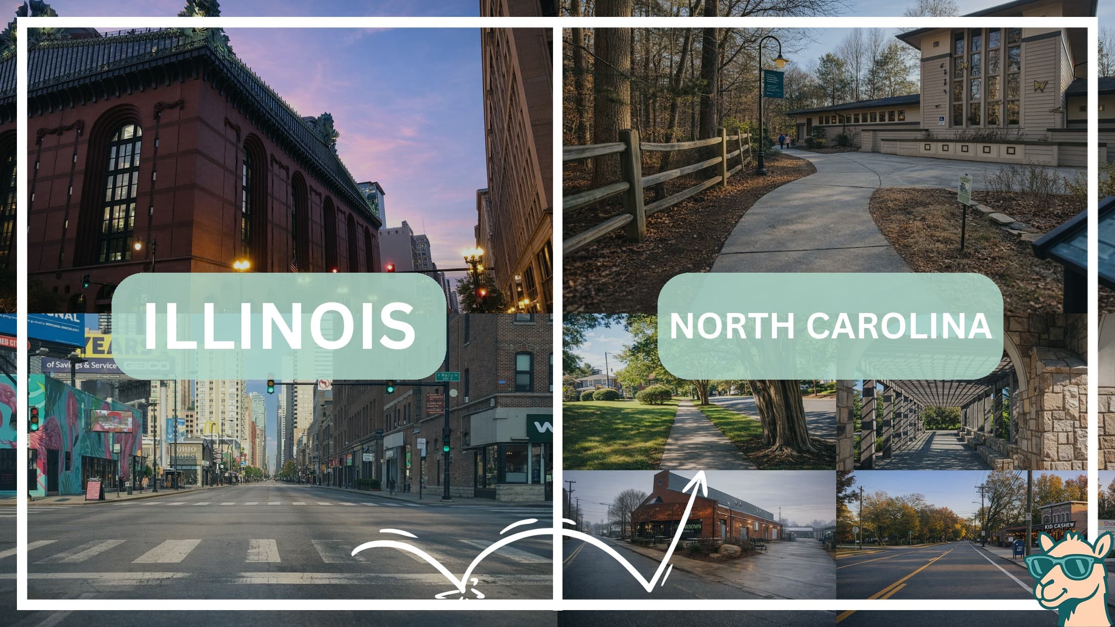 comparison of hotspots between neighborhoods in Illinois and North Carolina