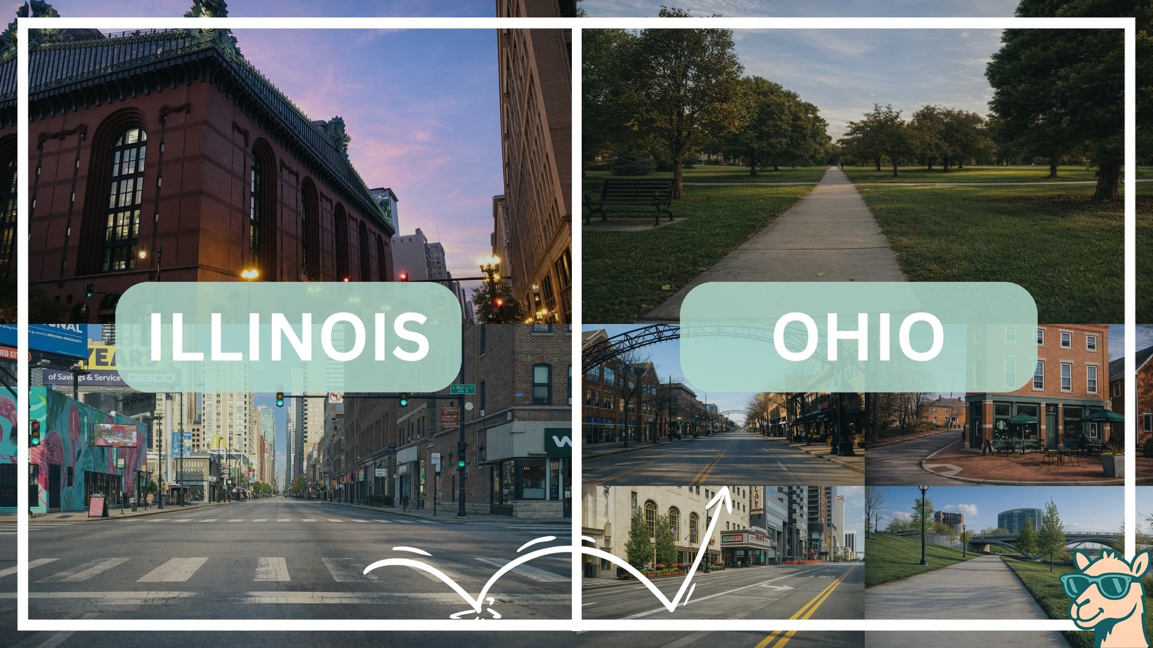 comparison of hotspots between neighborhoods in Illinois and Ohio