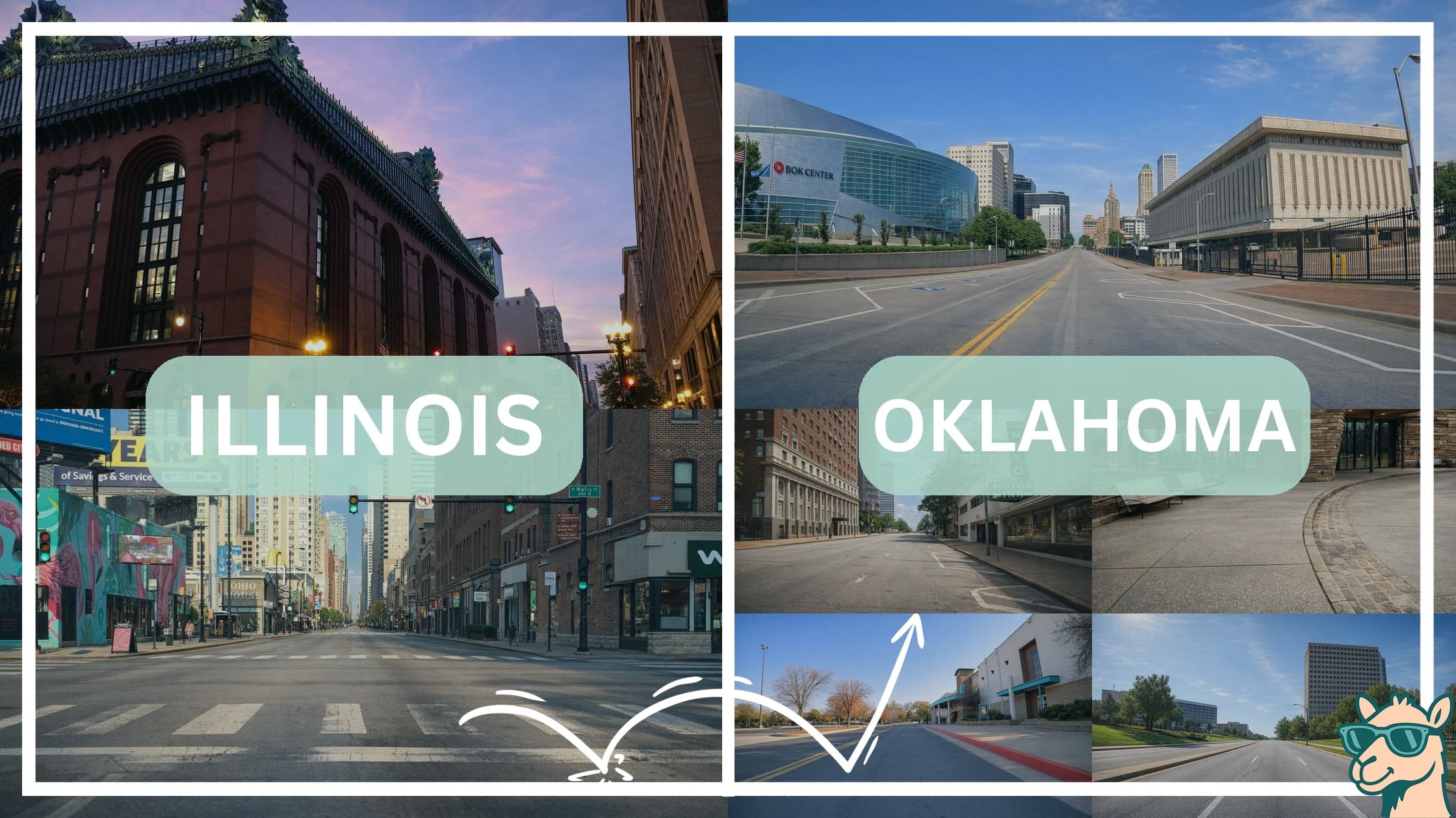comparison of hotspots between neighborhoods in Illinois and Oklahoma