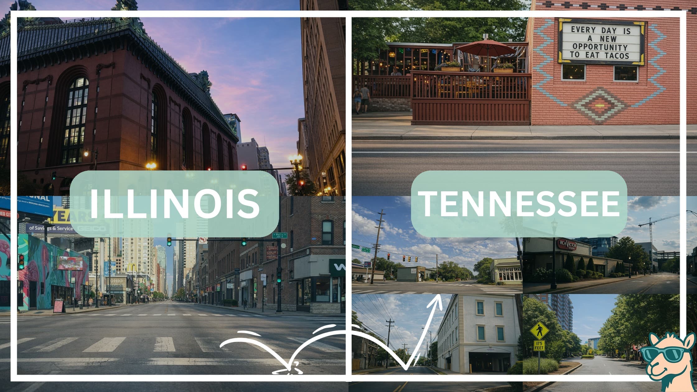 comparison of hotspots between neighborhoods in Illinois and Tennessee